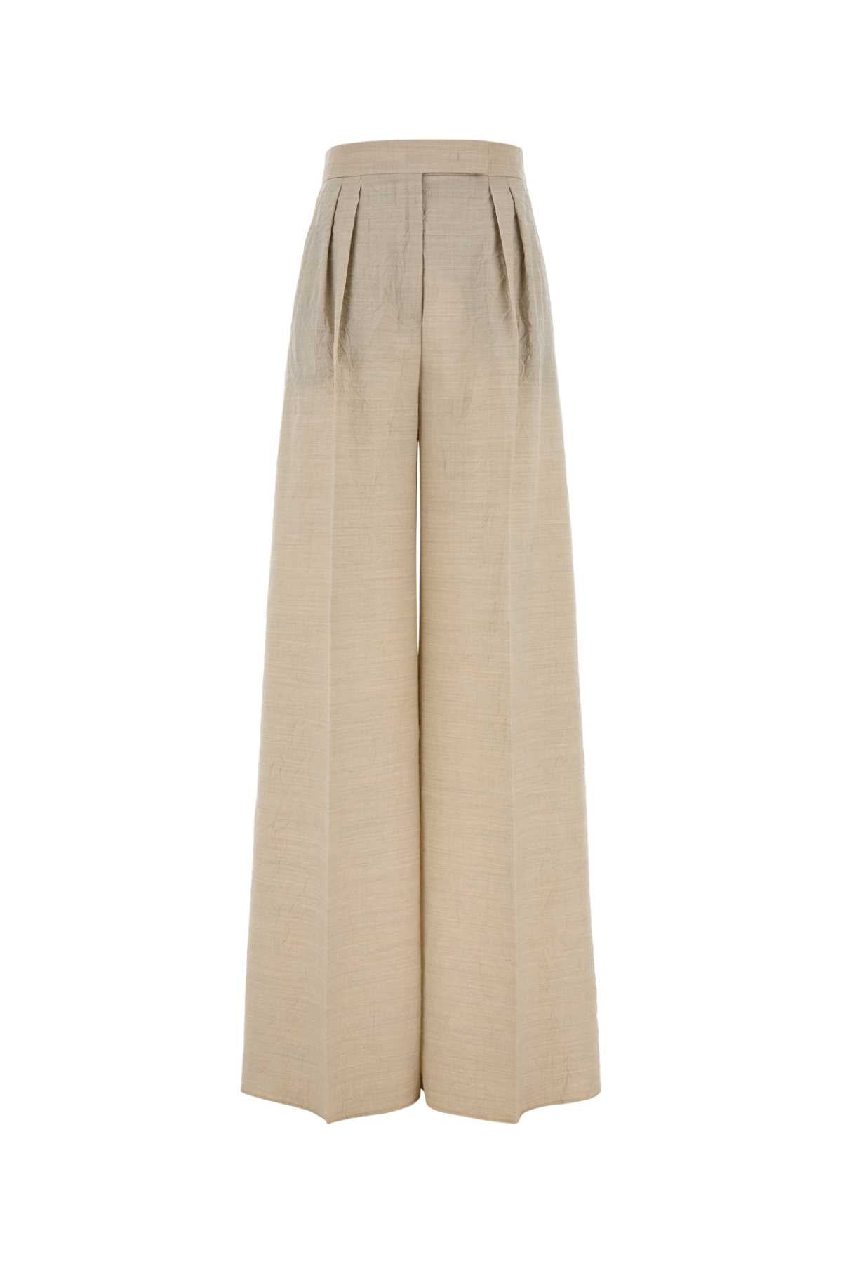Max Mara Virgin Wool Trousers — Beige by Max Mara