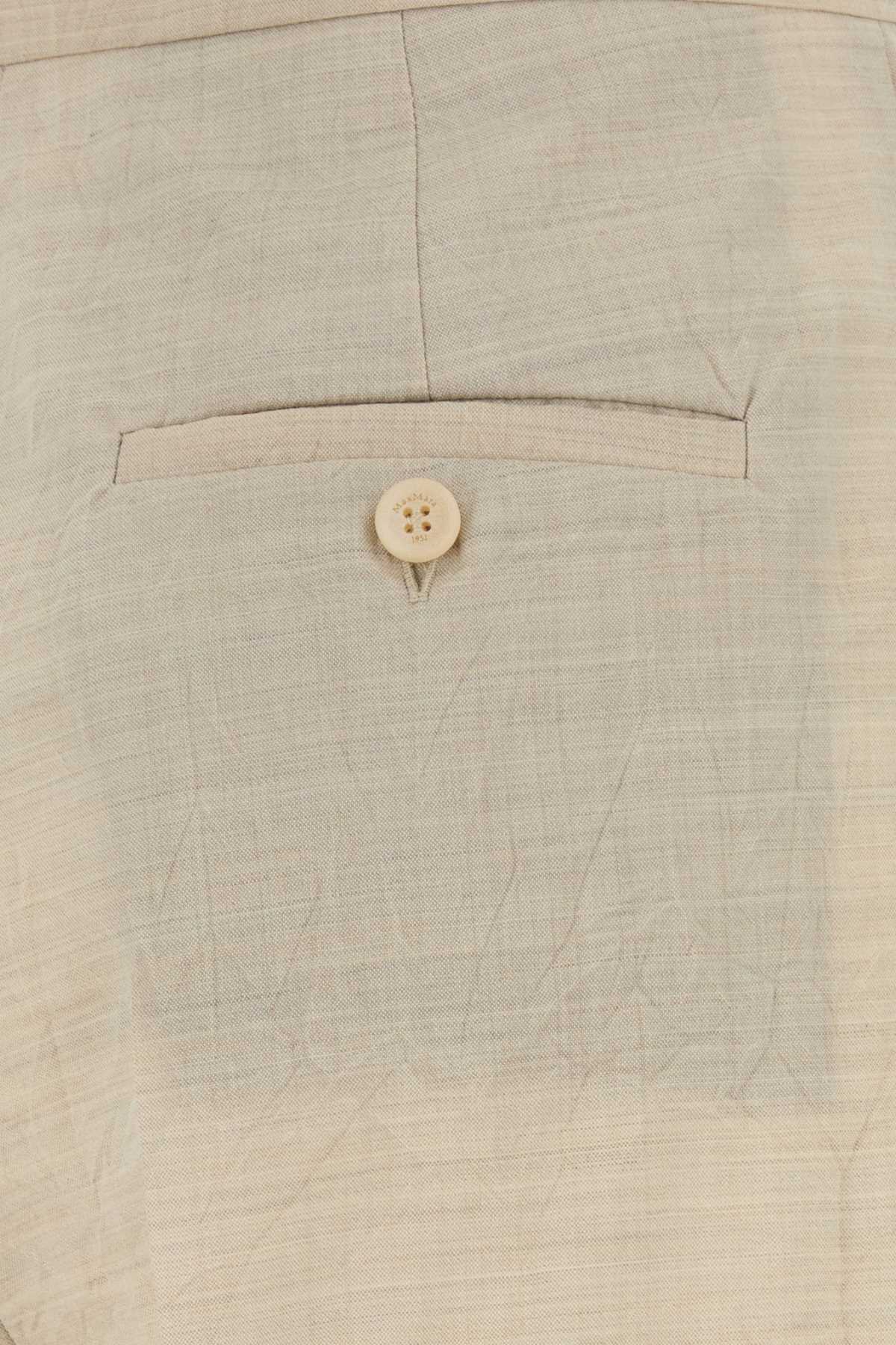 Max Mara Virgin Wool Trousers — Beige, view 3