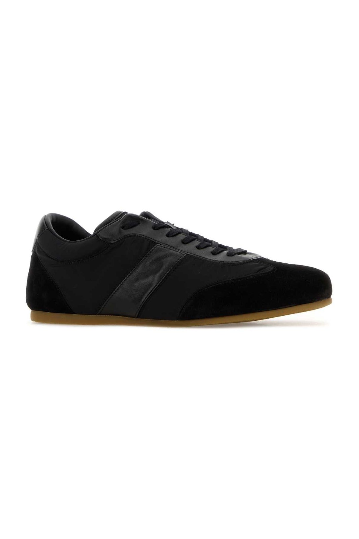 Lemaire Leather & Suede Sneaker — Black, view 2
