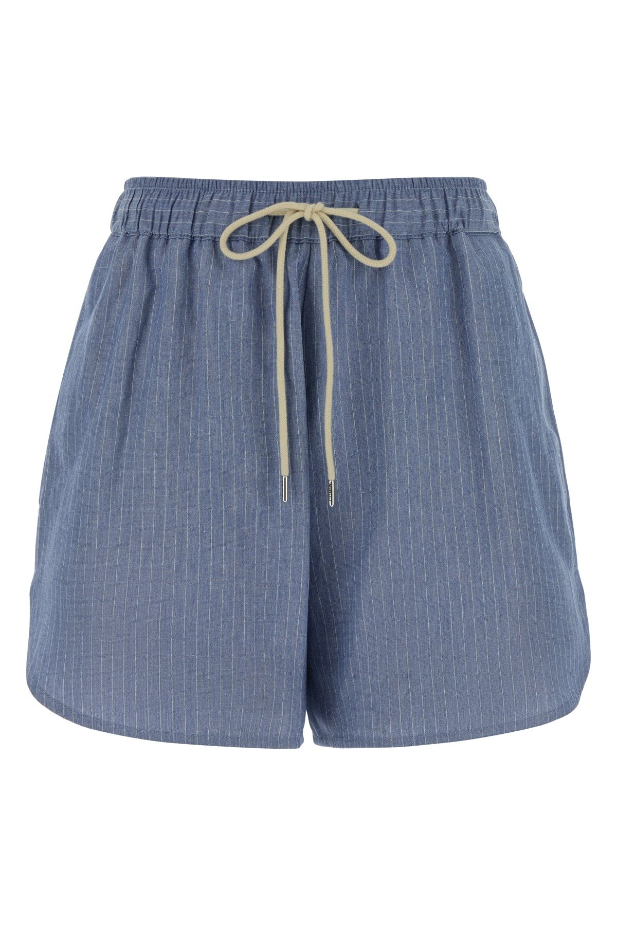 Jacob Cohen Pinstriped Linen-Viscose Shorts — Blue by Jacob Cohen