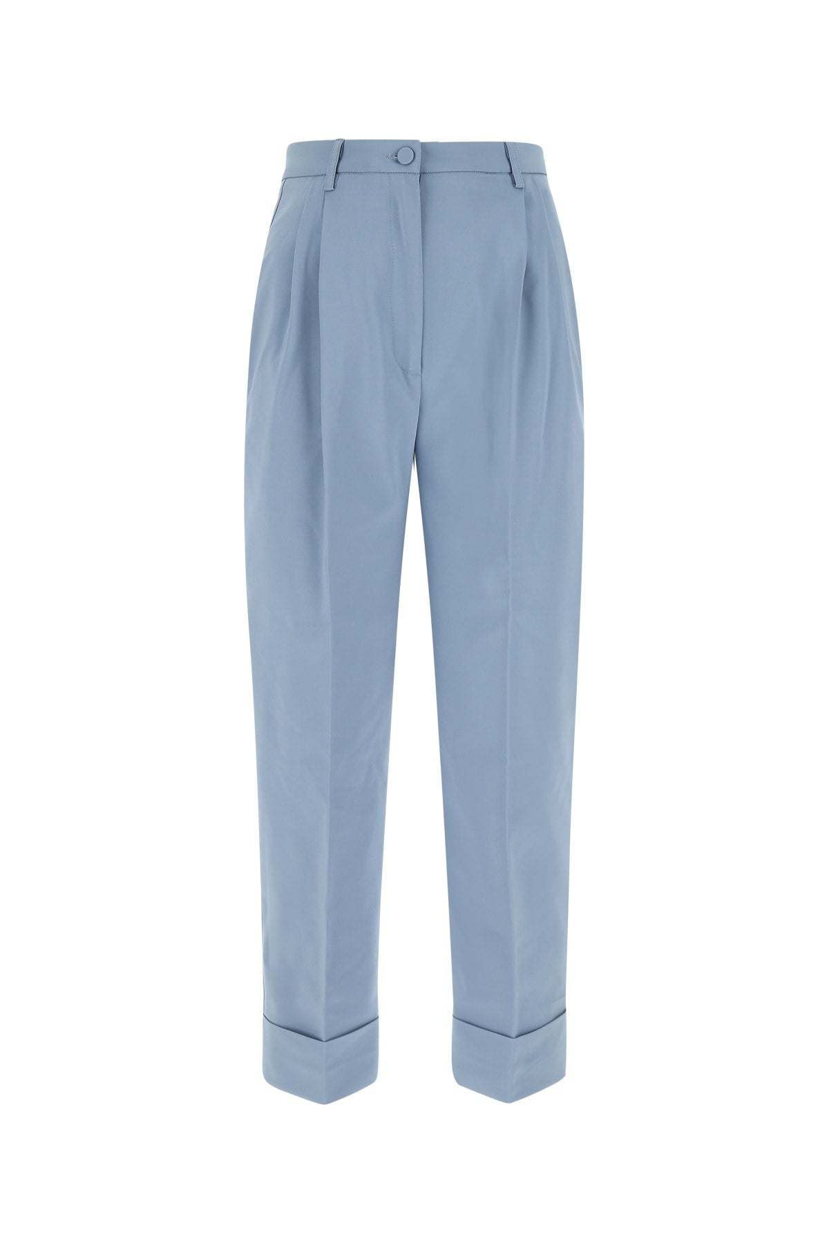 Hebe Studio Pleated Wide-Leg Trousers — Blue by Hebe Studio