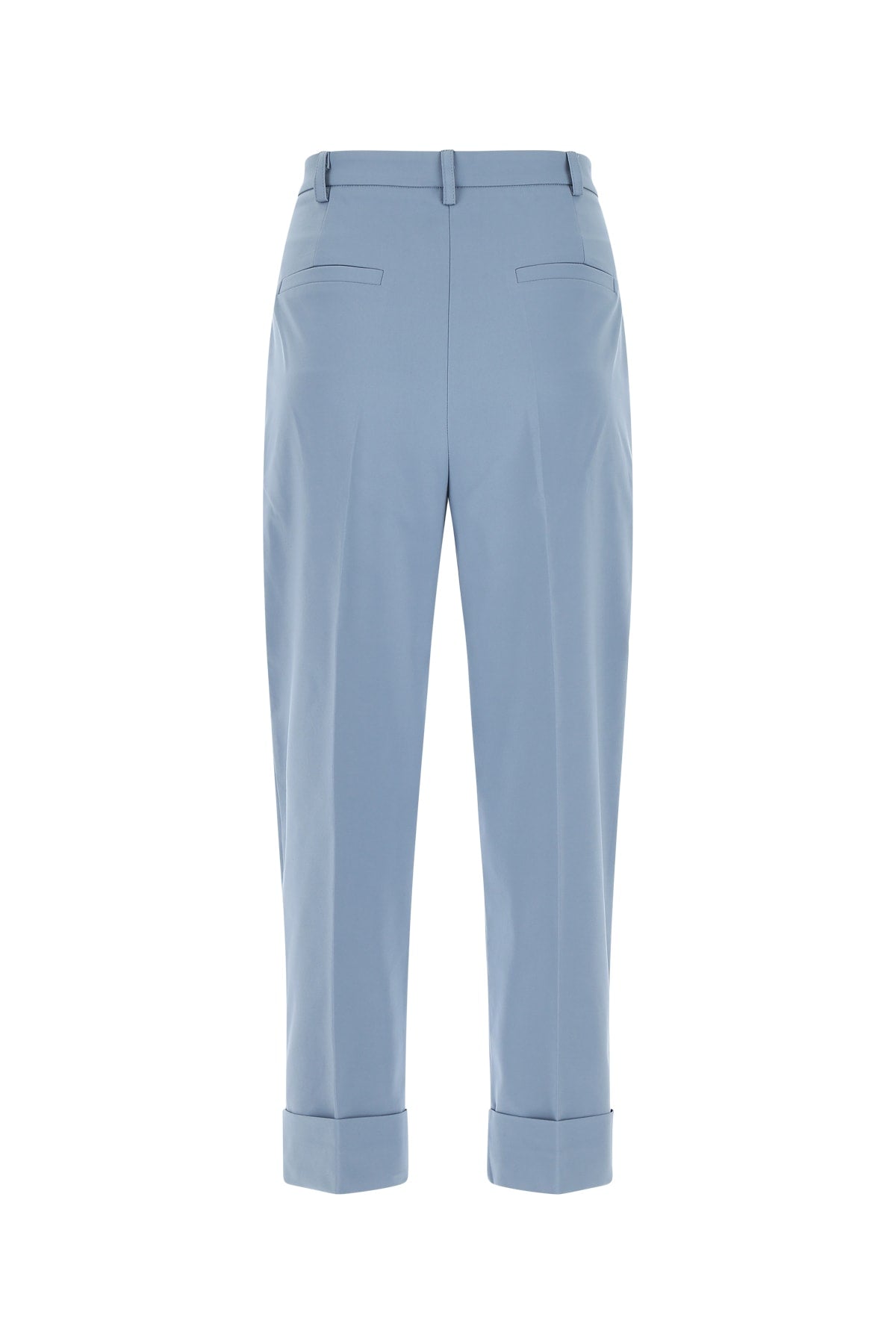 Hebe Studio Pleated Wide-Leg Trousers — Blue, view 2