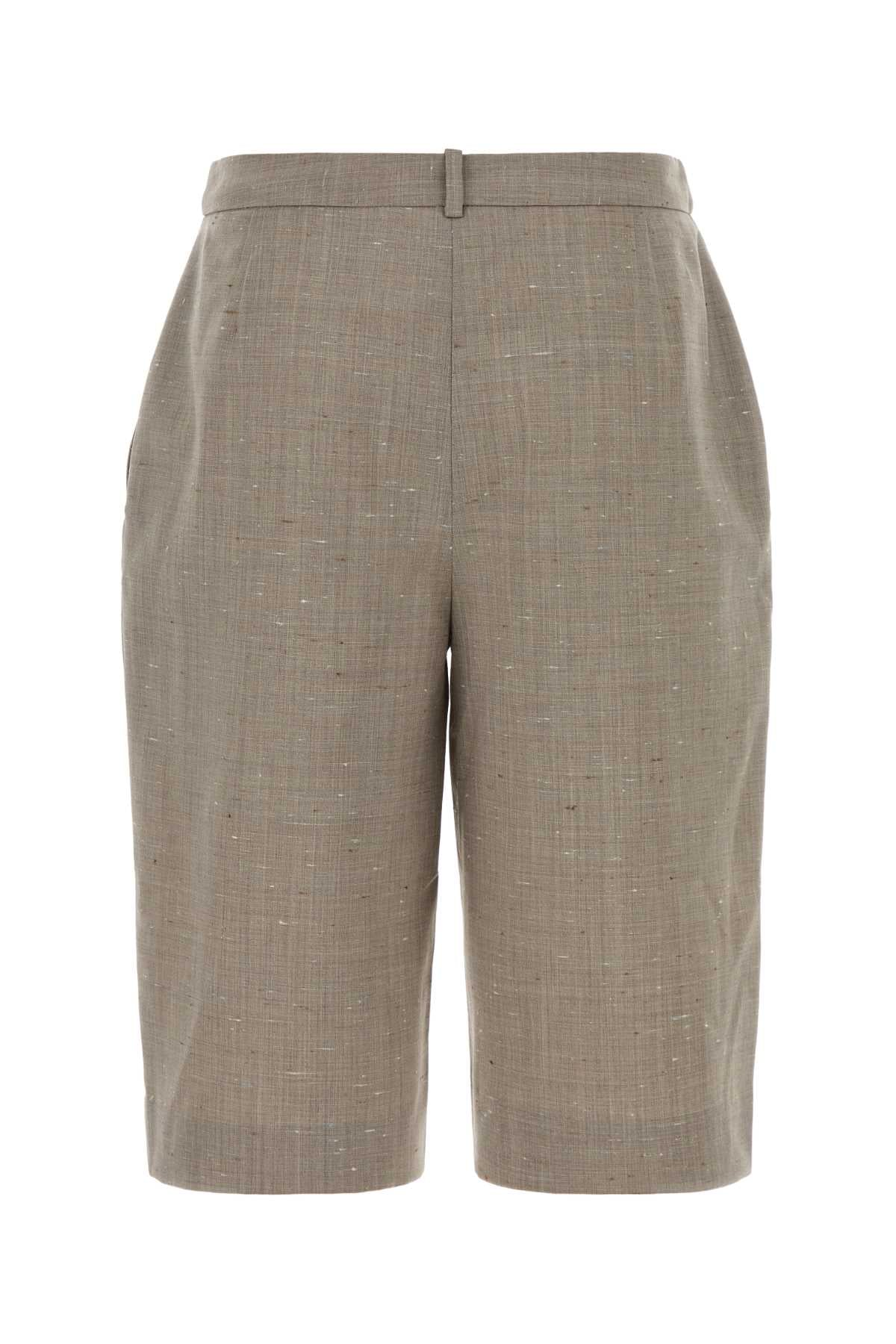 Loulou De Saison Beigemelange Bermuda Shorts — Beige, view 2