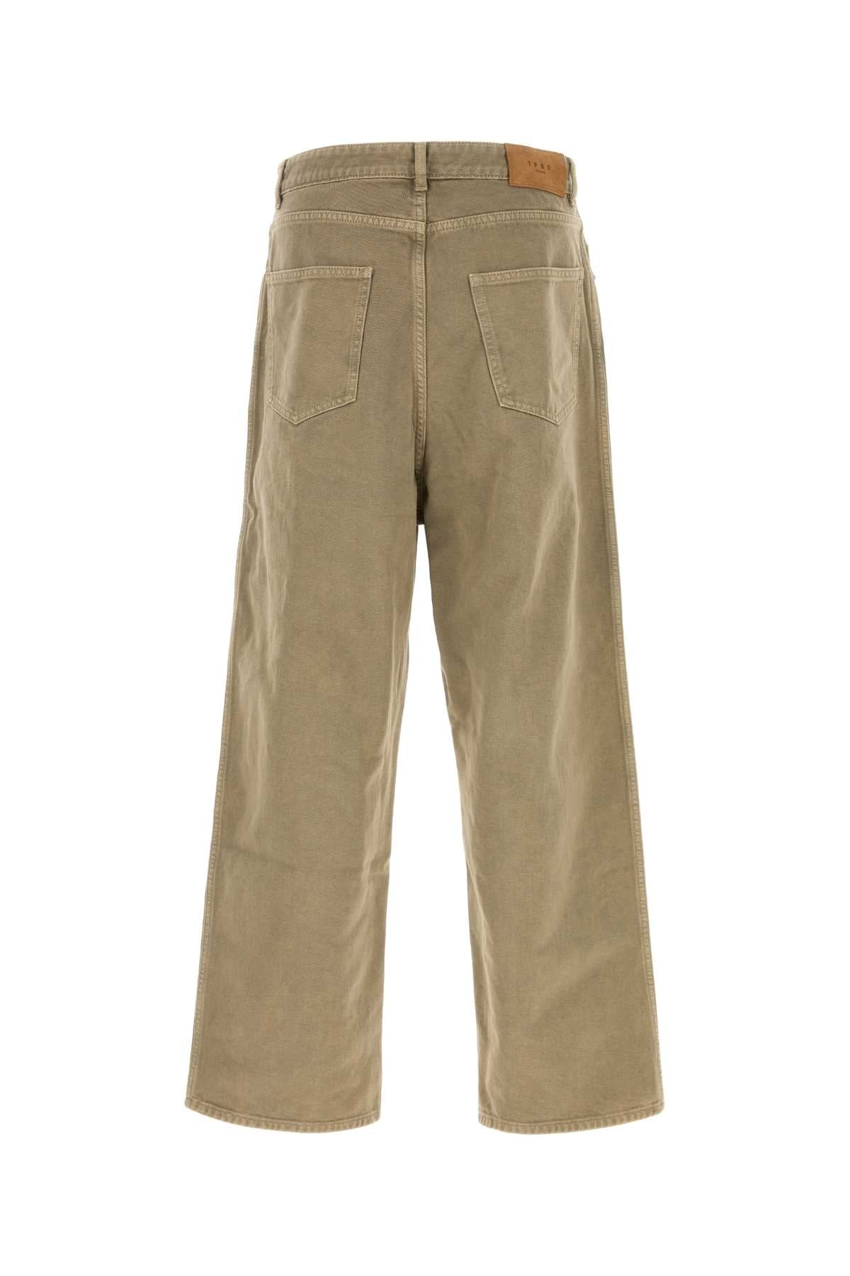 1989 Studio Wide-Leg Cotton Jeans — Beige, view 2