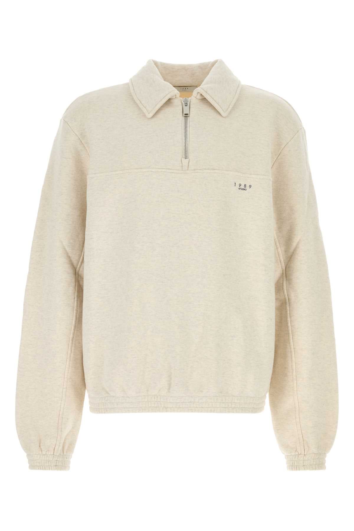 1989 Studio Half-Zip Cotton Sweatshirt — Beige by 1989 Studio
