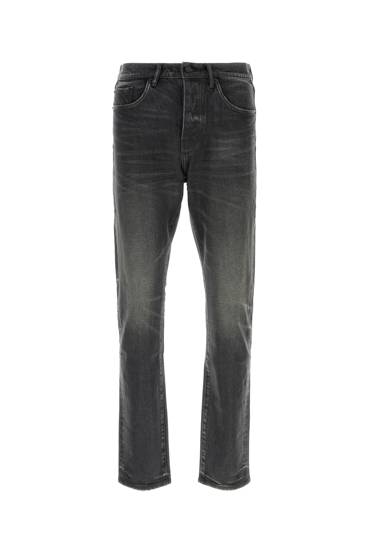 Purple Denim Straight-Leg Denim Jeans — Black by Purple Denim