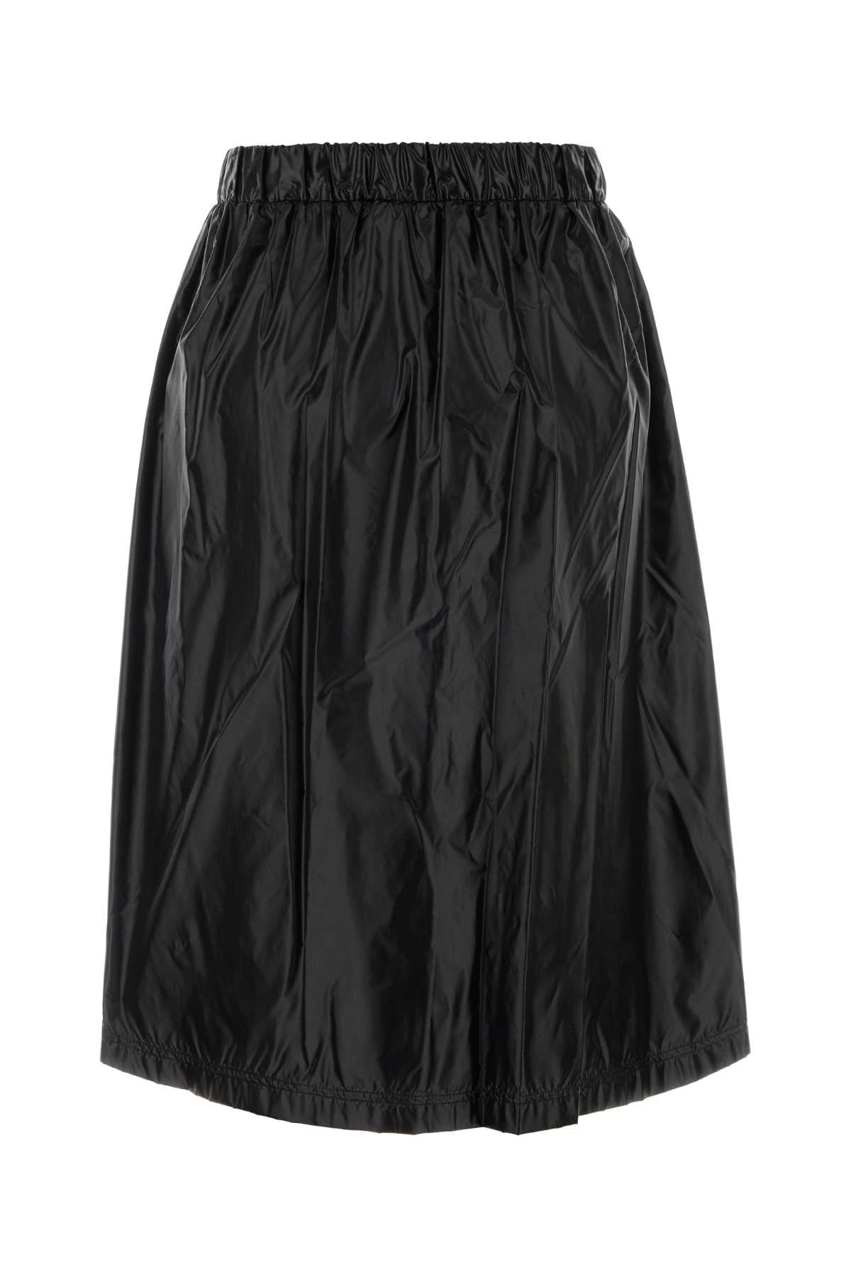 Herno Laminar Nylon Taffeta Skirt — Black, view 2