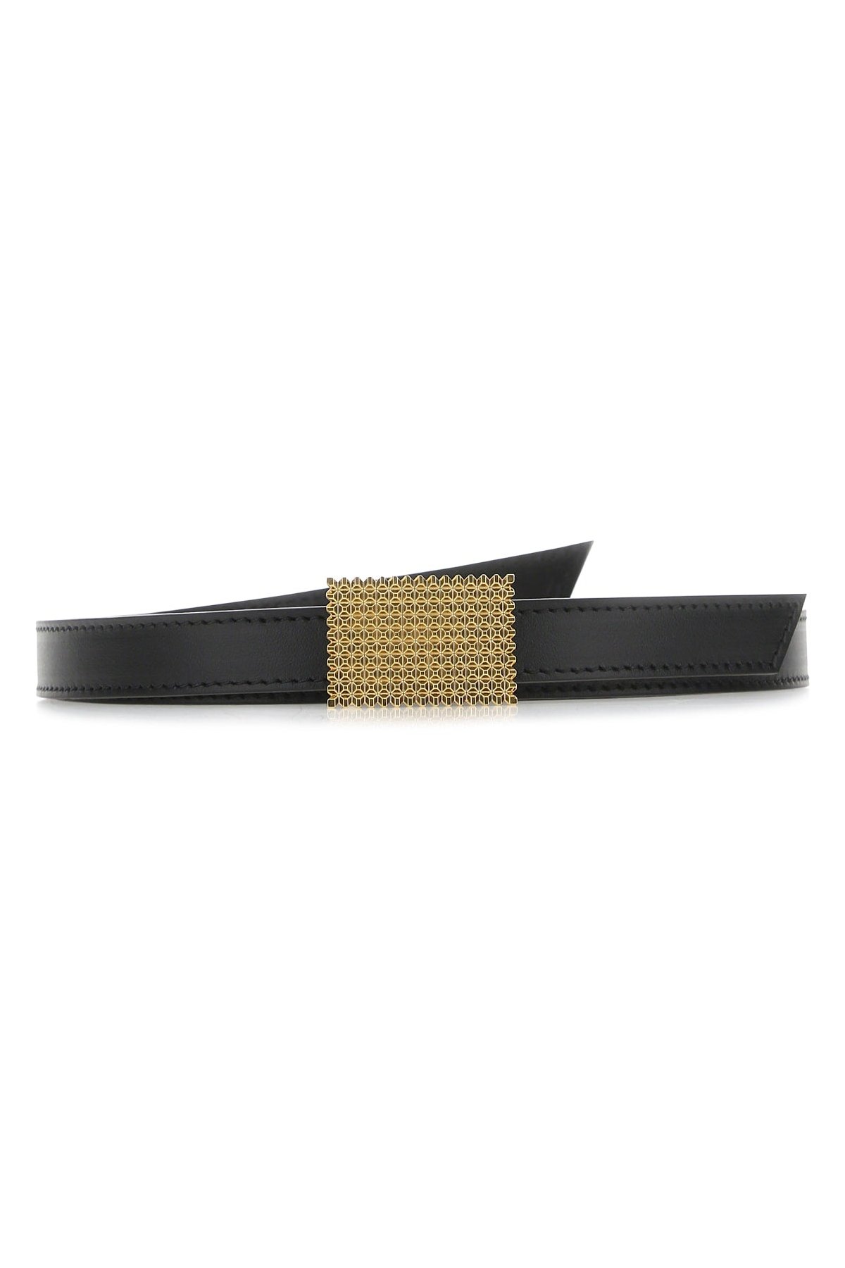 Lanvin Gold Mesh Buckle Belt — Black by Lanvin