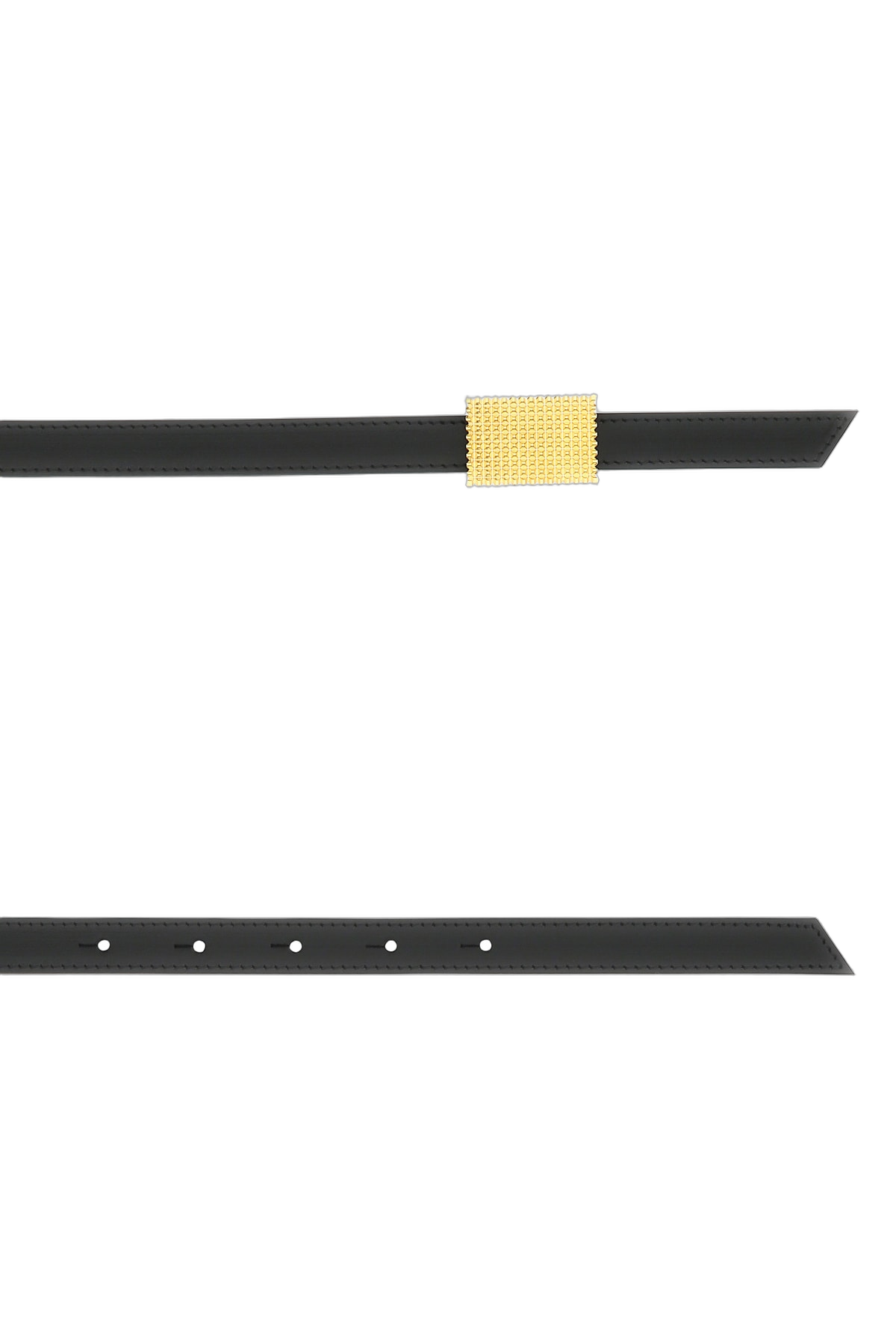 Lanvin Gold Mesh Buckle Belt — Black, view 2