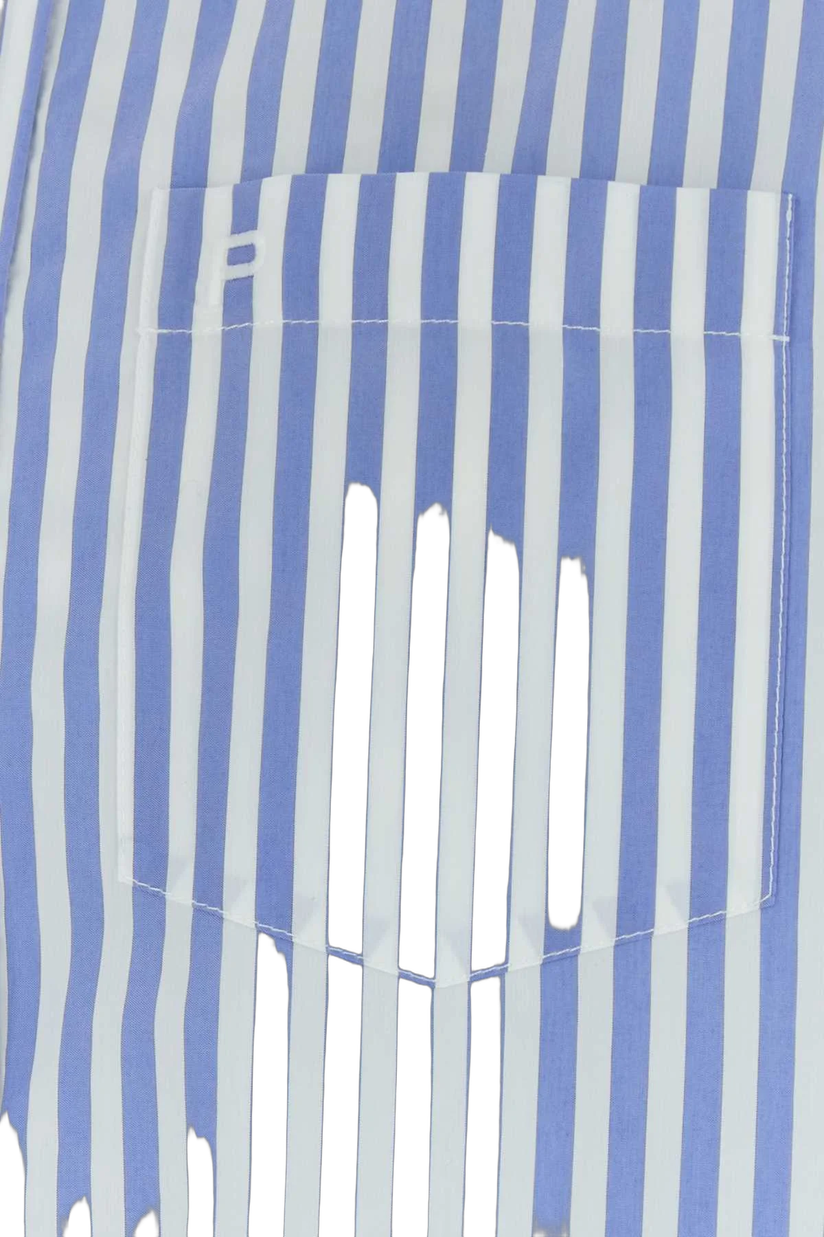 Philosophy Di Lorenzo Serafini Striped Nylon-Cotton Shirt — Blue, view 3
