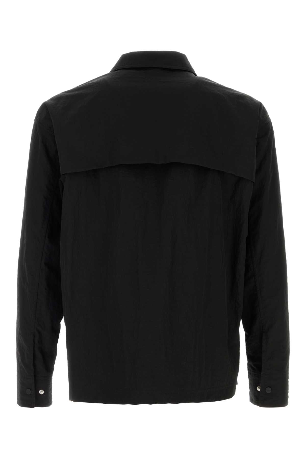 Herno Laminar Nylon Overshirt Jacket — Black, view 2