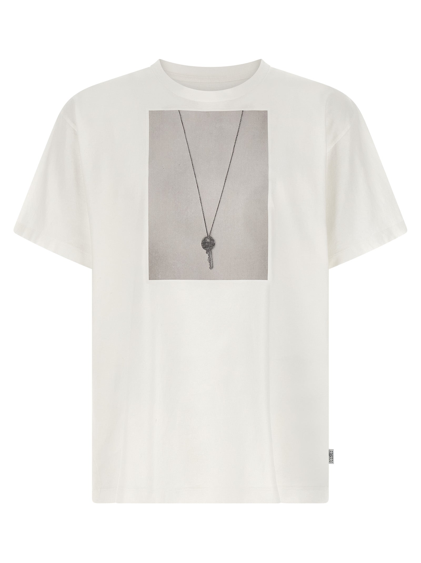 MM6 Maison Margiela Graphic Print Cotton T-Shirt — White by MM6 Maison Margiela