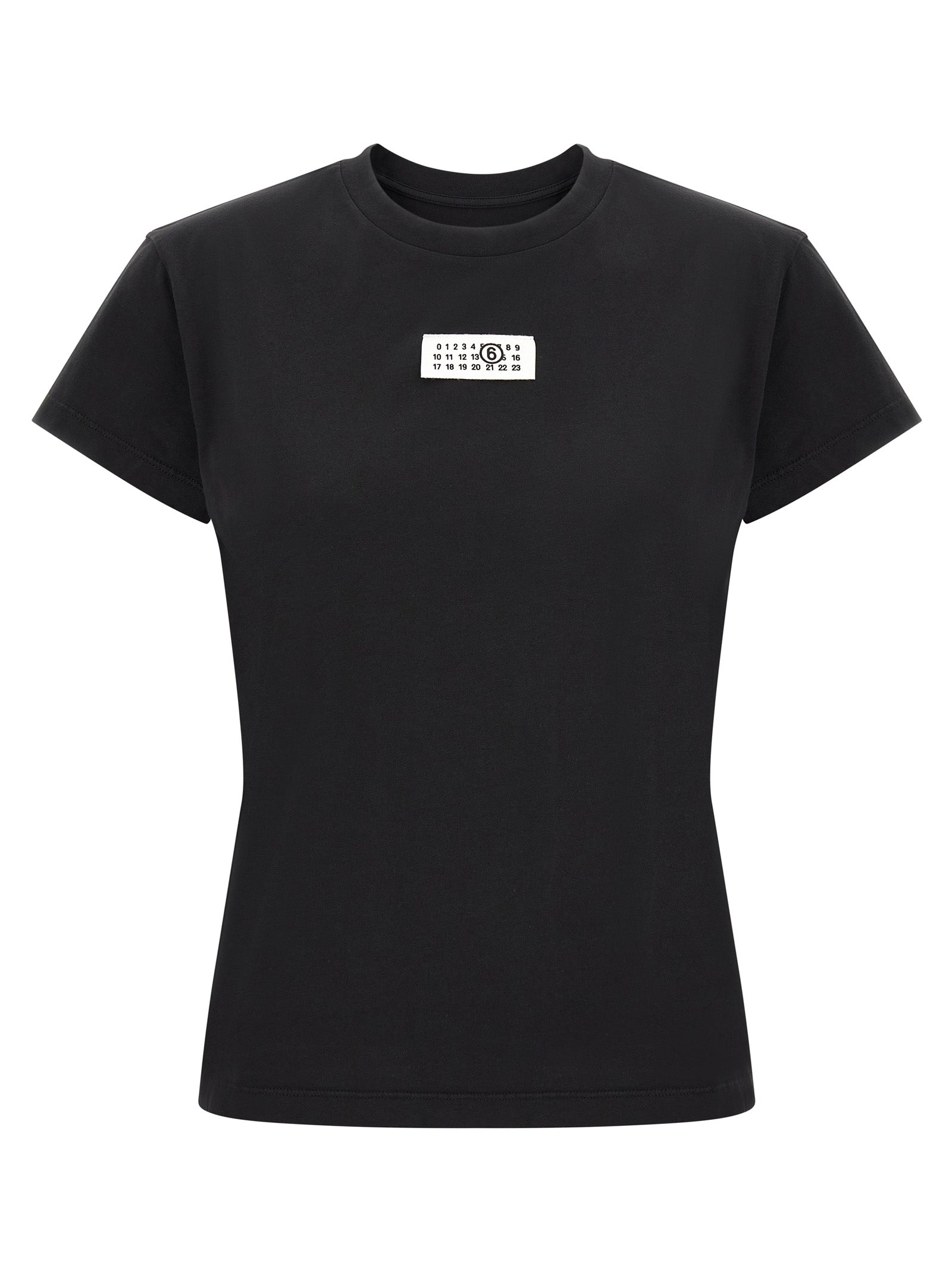 MM6 Maison Margiela Numeric Signature Patch Cotton T-Shirt — Black by MM6 Maison Margiela