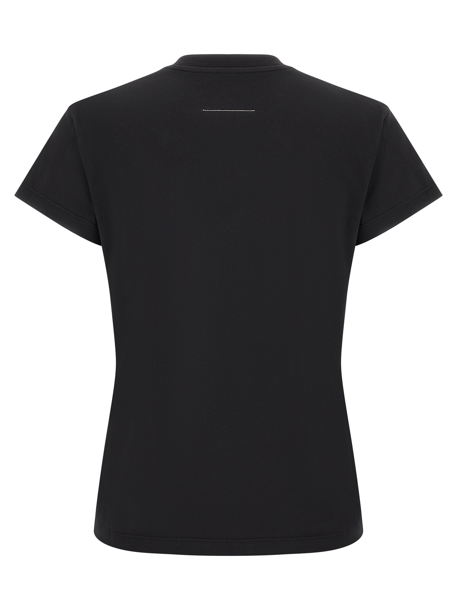 MM6 Maison Margiela Numeric Signature Patch Cotton T-Shirt — Black, view 2