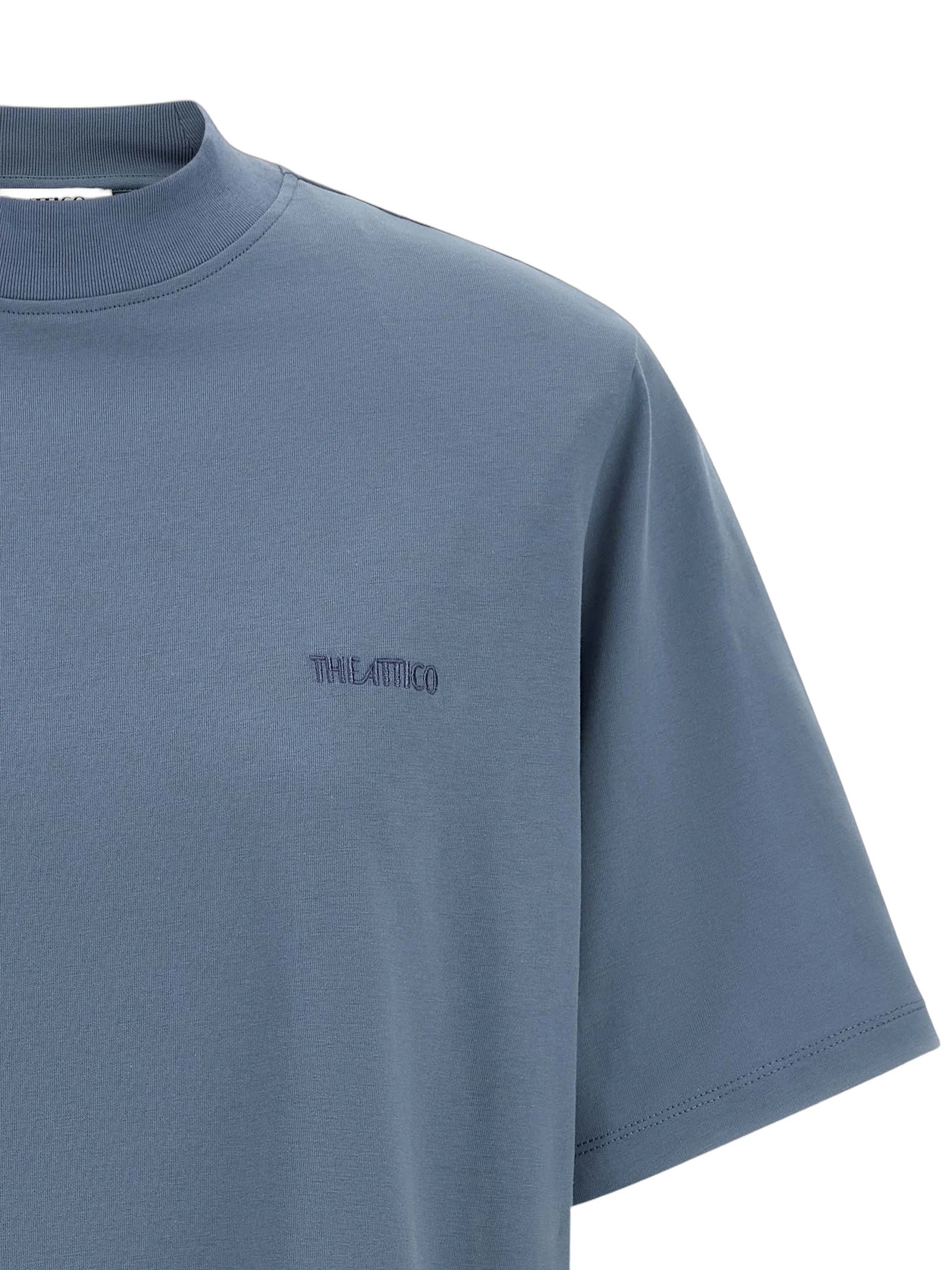 The Attico Cotton Jersey T-Shirt — Blue, view 3