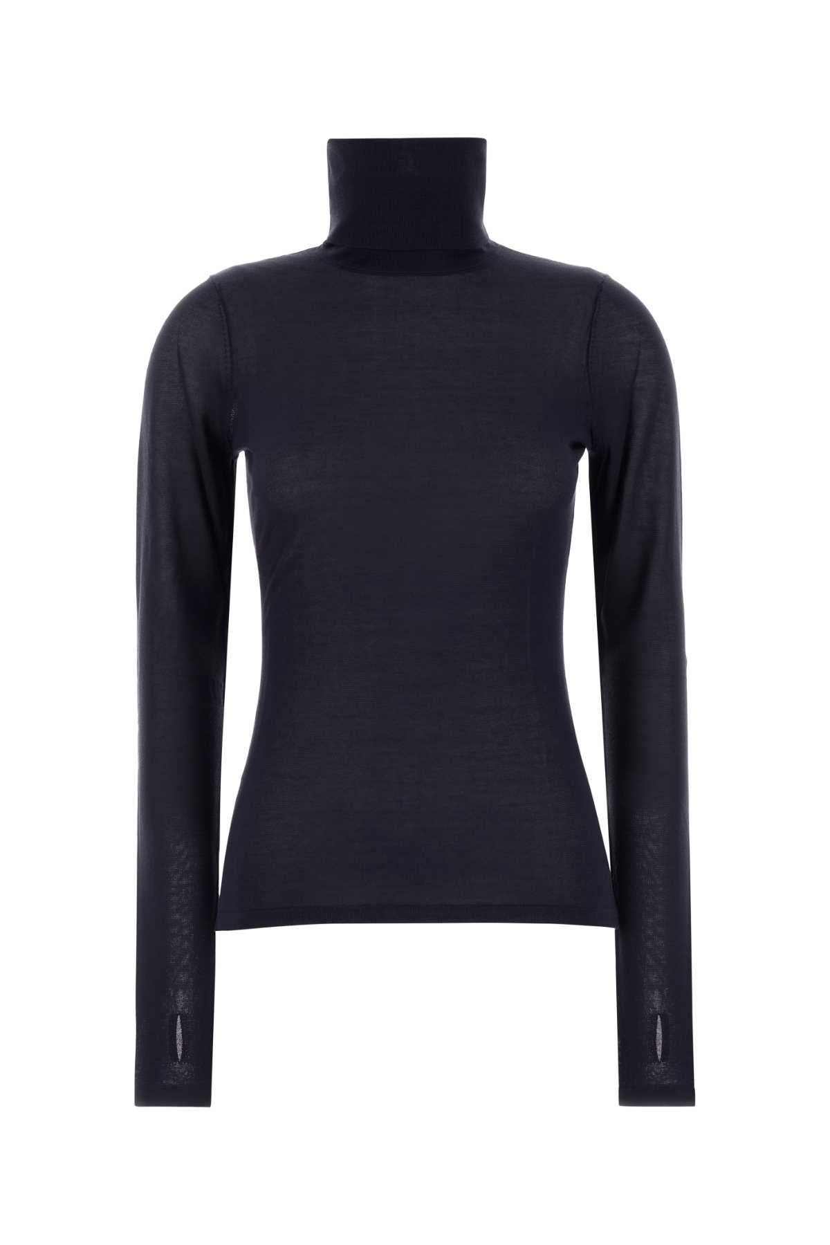 Zimmermann Lyocell-Acetate Turtleneck Sweater — Black by Zimmermann
