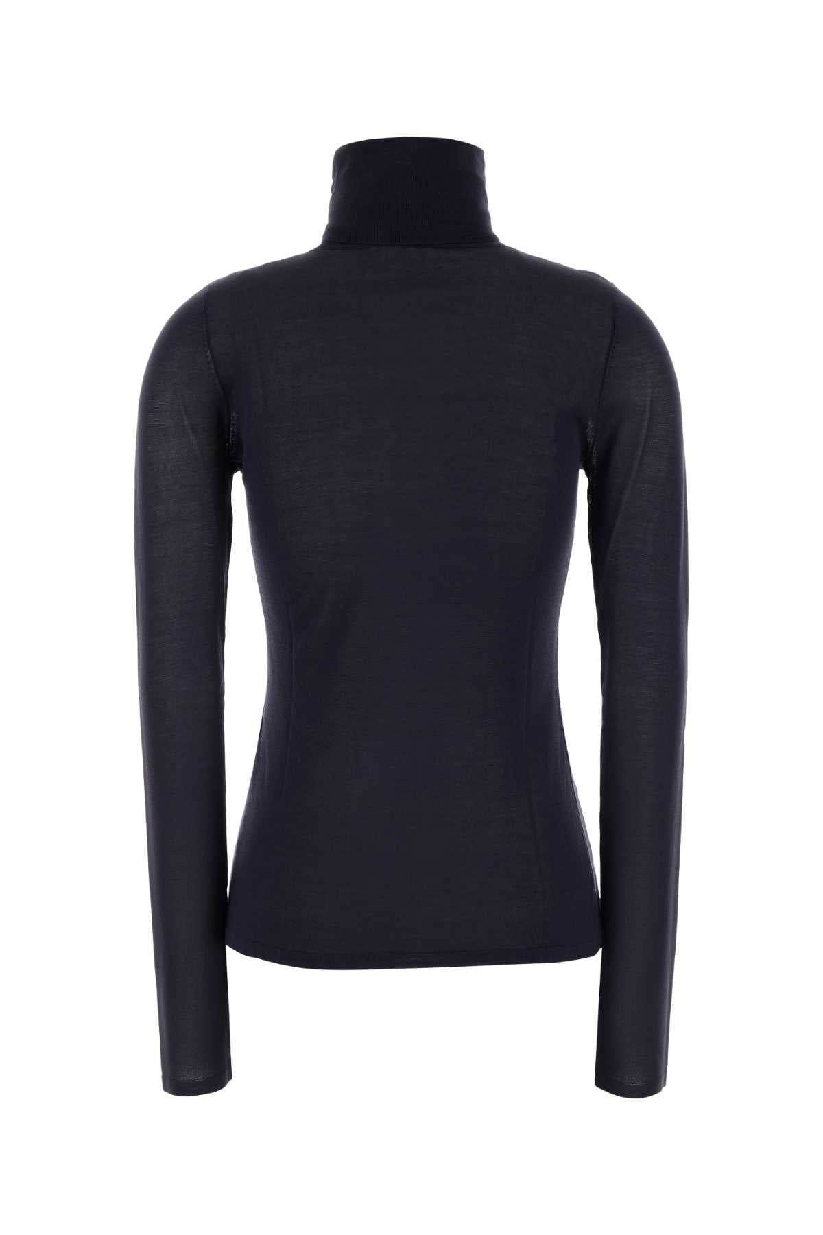 Zimmermann Lyocell-Acetate Turtleneck Sweater — Black, view 2