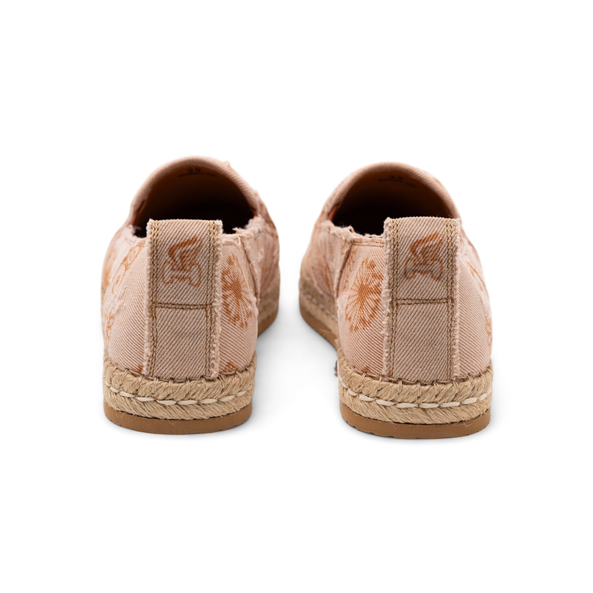 Hogan Floral-Print Frayed Espadrille — Orange, view 3