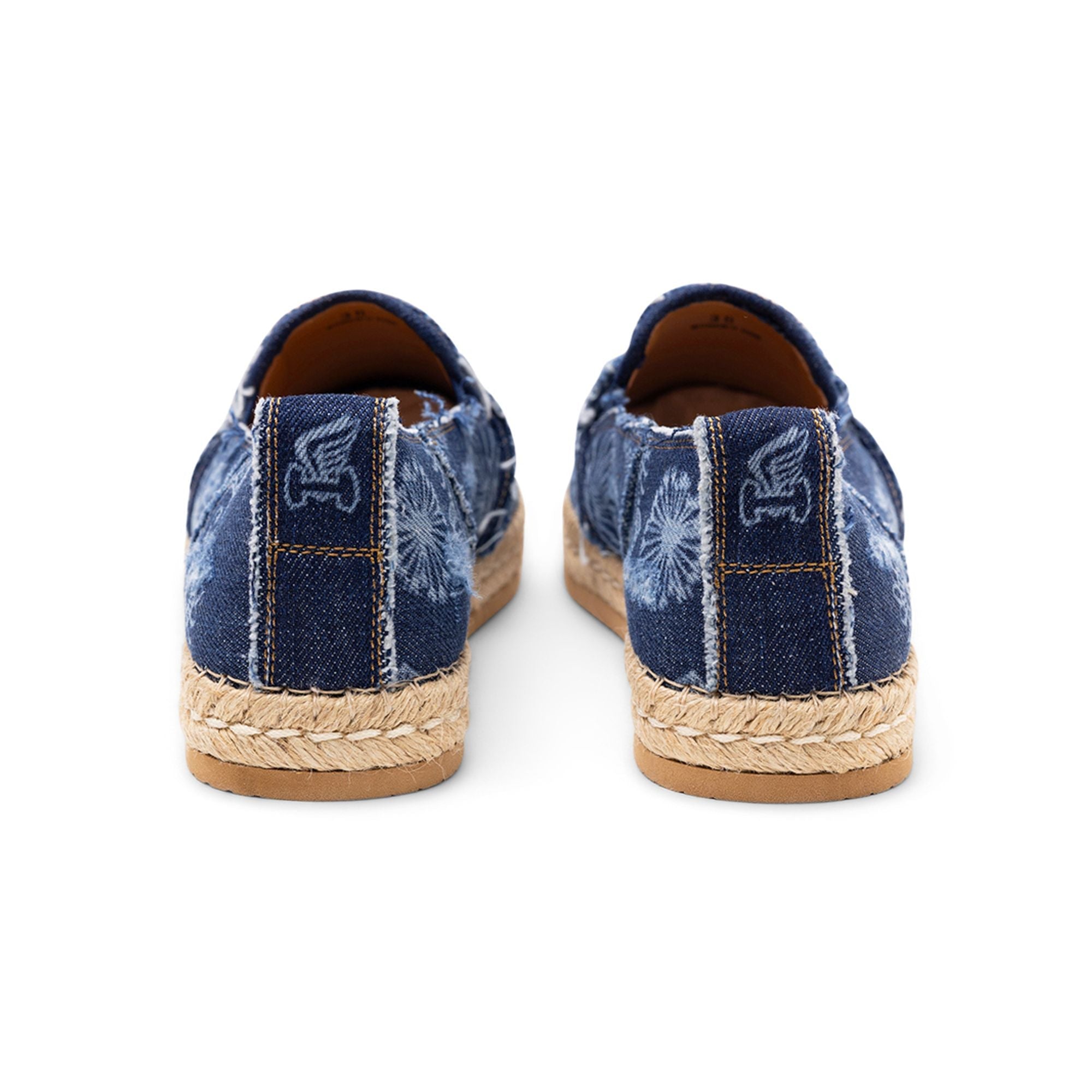 Hogan Denim Floral Print Espadrille Sandal — Navy, view 3