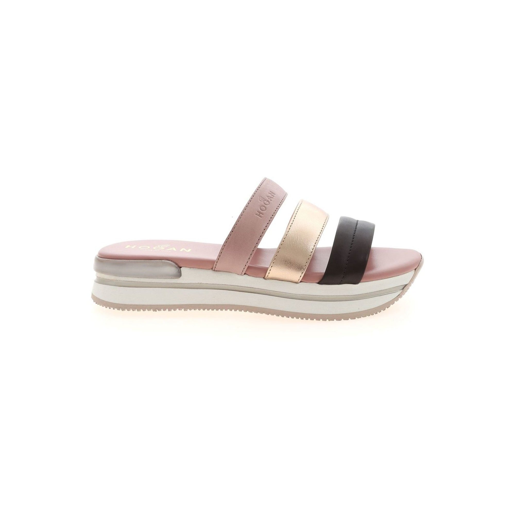 Hogan Triple Strap Sandals — Pink by Hogan