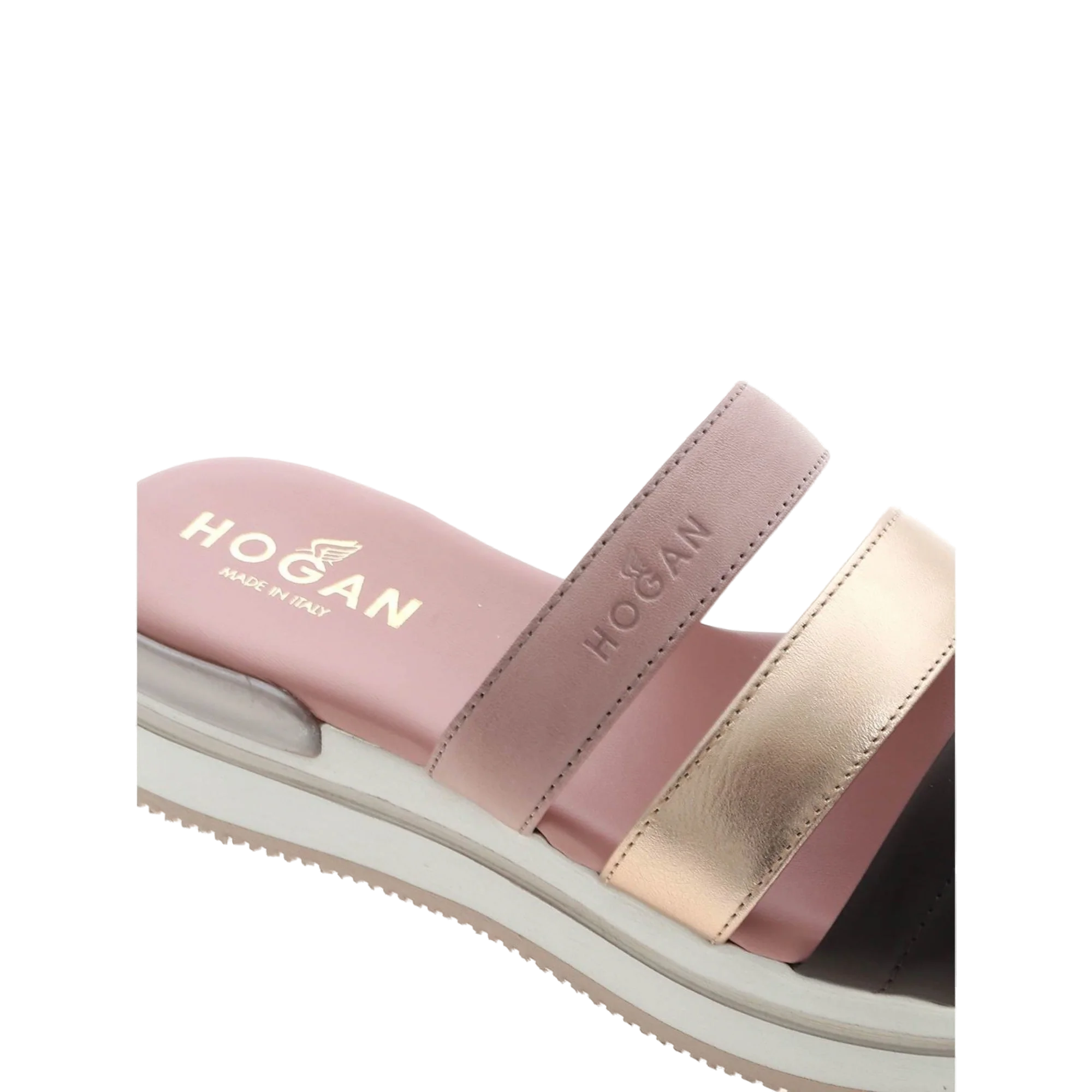 Hogan Triple Strap Sandals — Pink, view 4