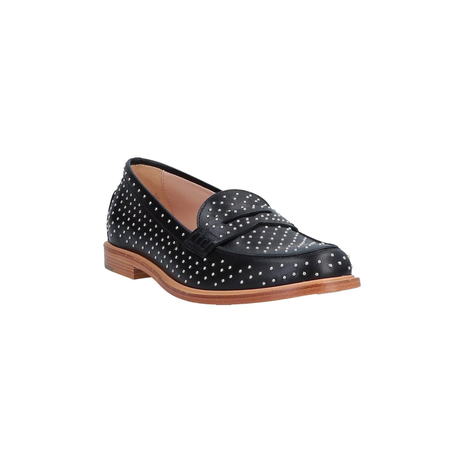 Tod's Stud-Embellished Leather Loafer — Black, view 2