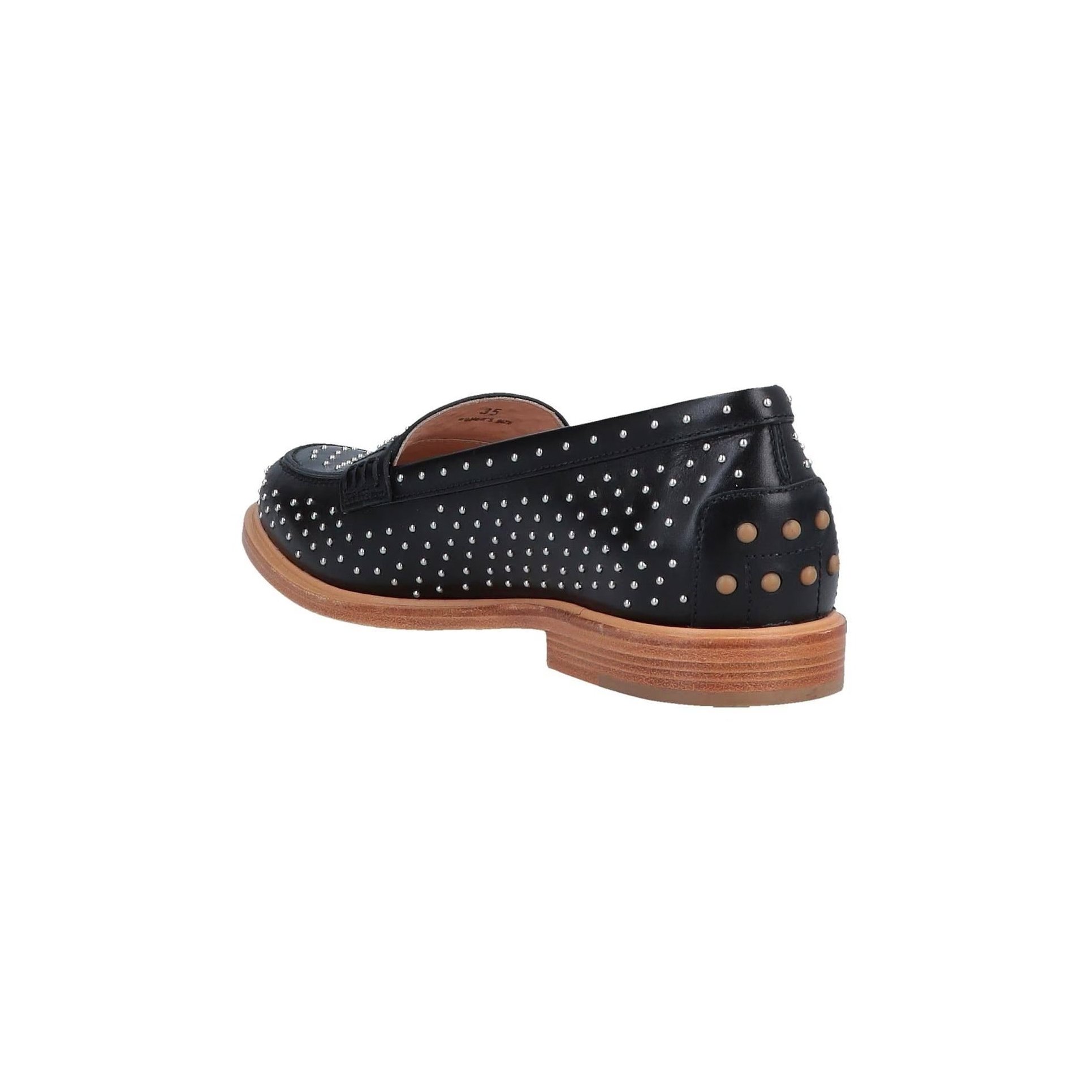 Tod's Stud-Embellished Leather Loafer — Black, view 3