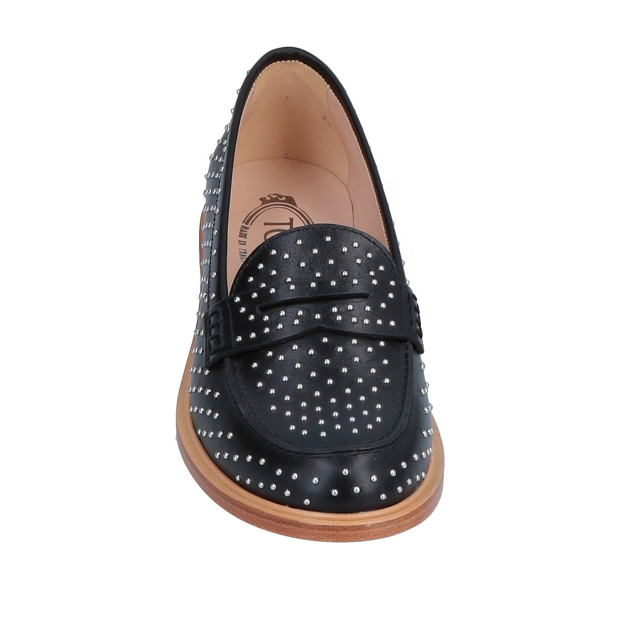 Tod's Stud-Embellished Leather Loafer — Black, view 4