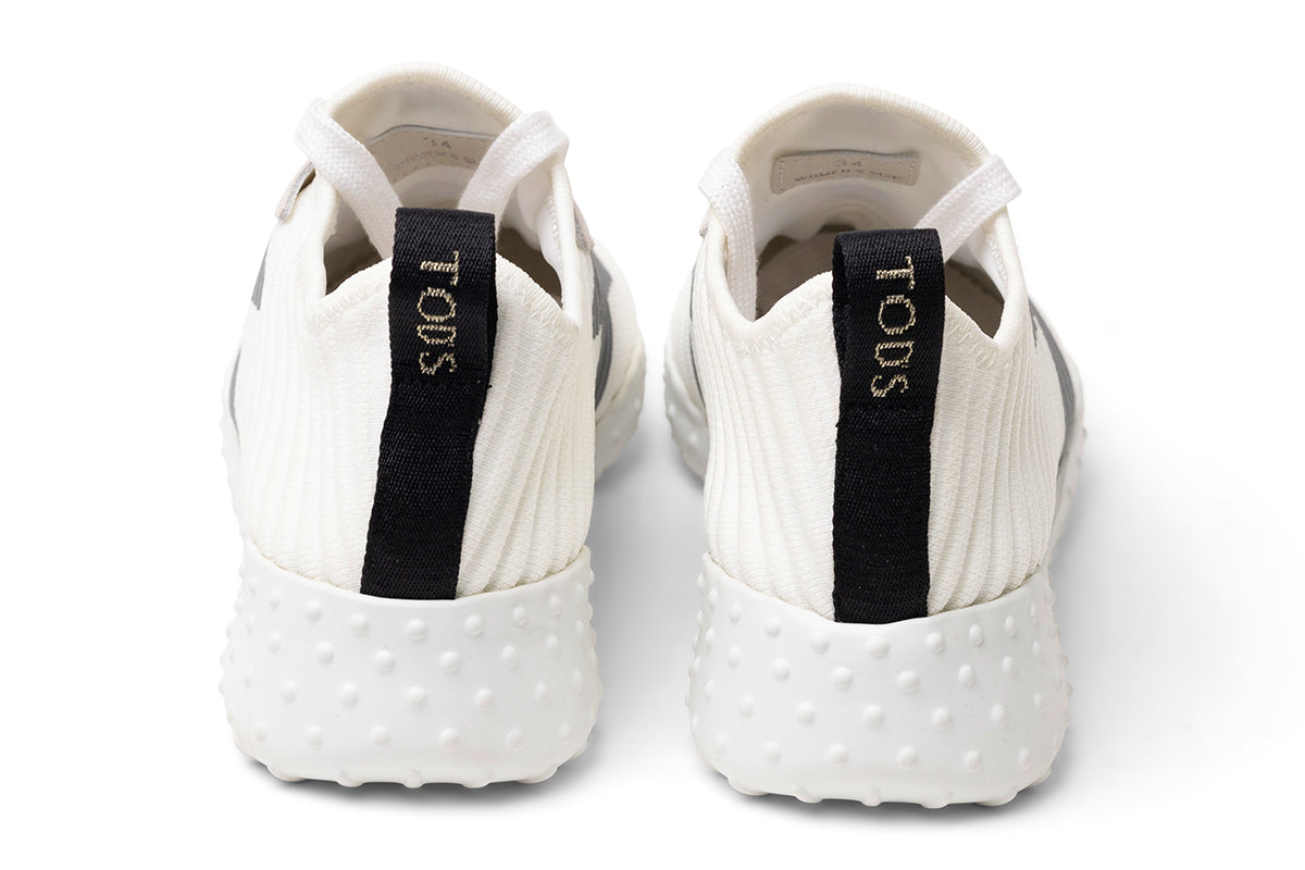 Tod's Ribbed Leather Lace-Up Sneaker — White, view 3
