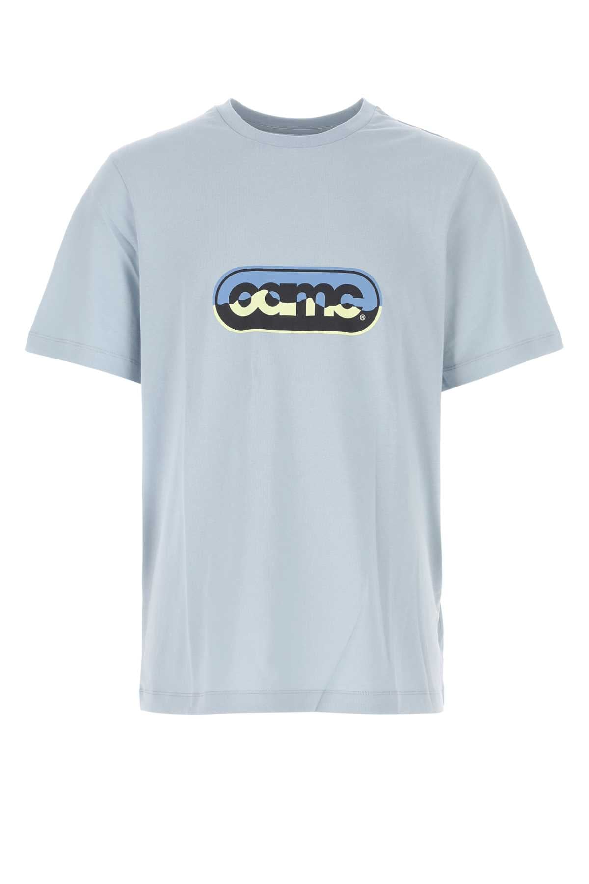 Oamc Logo-Embroidered Cotton T-Shirt — Blue by Oamc