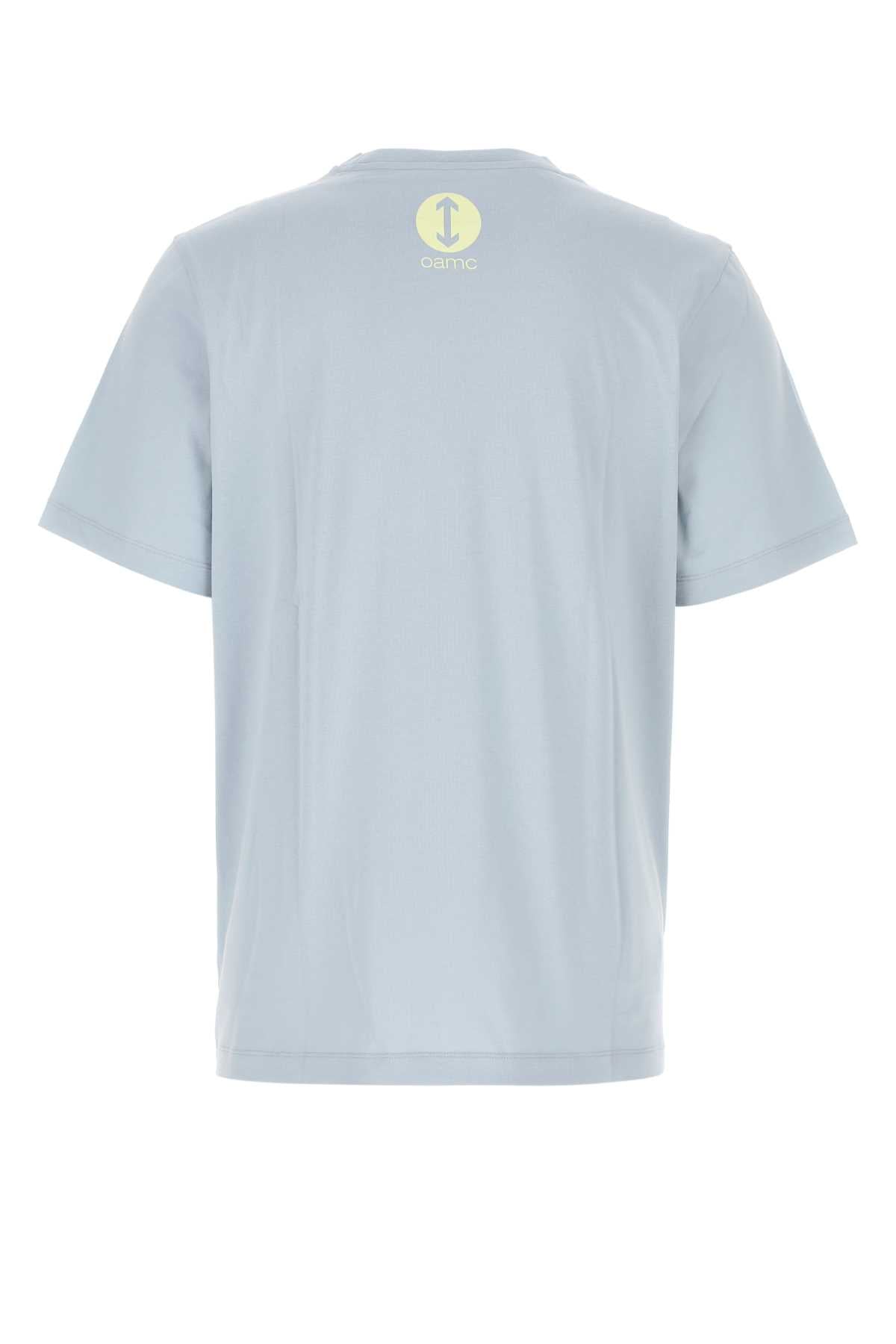Oamc Logo-Embroidered Cotton T-Shirt — Blue, view 2
