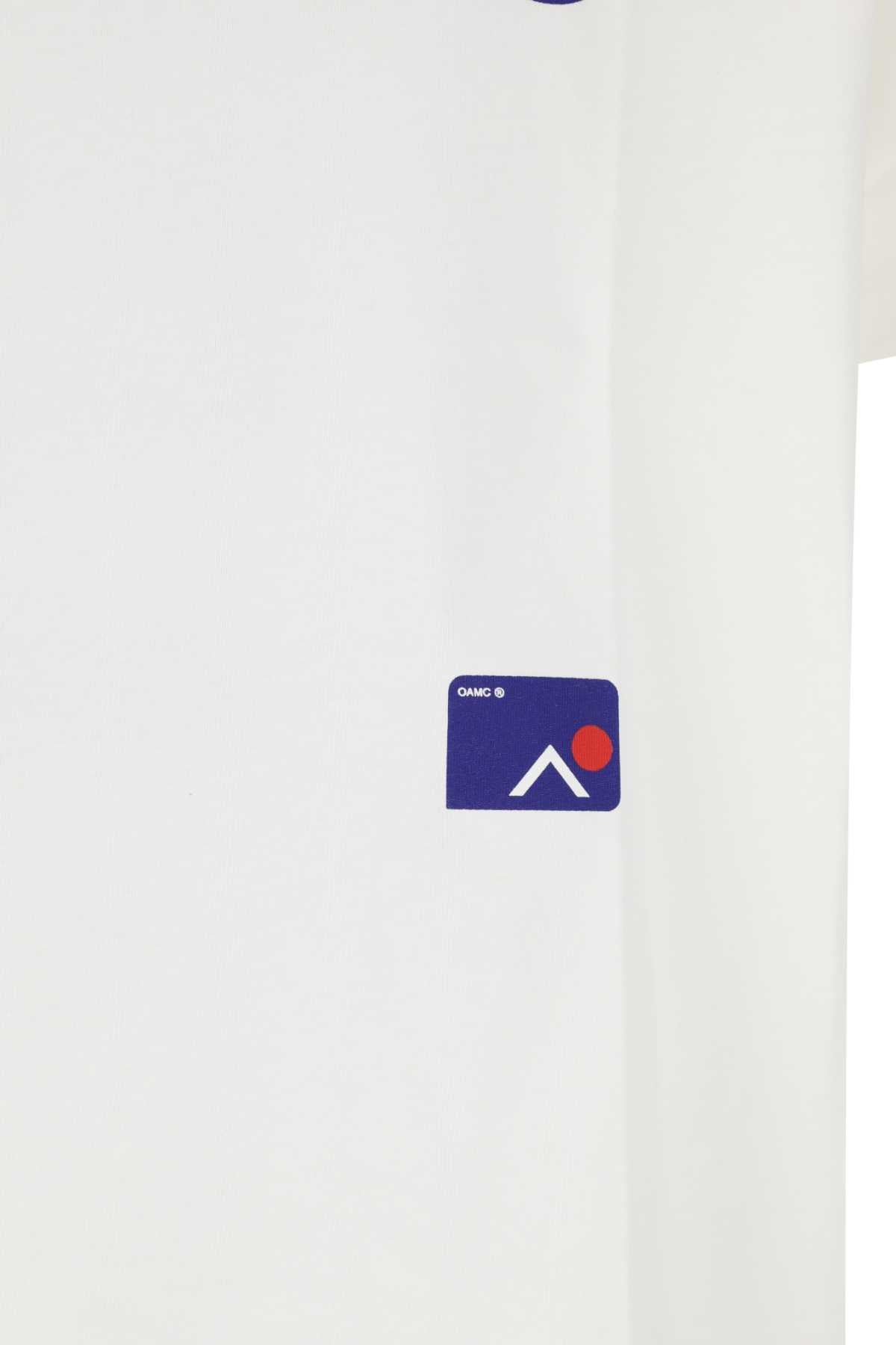 Oamc Logo-Embroidered Cotton T-Shirt — White, view 3