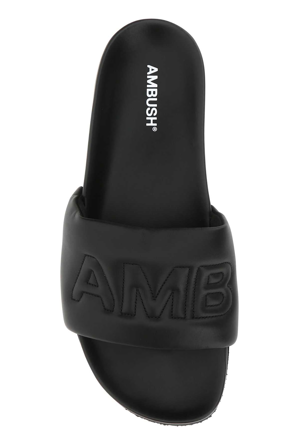 Ambush Leather Slider — Black, view 3