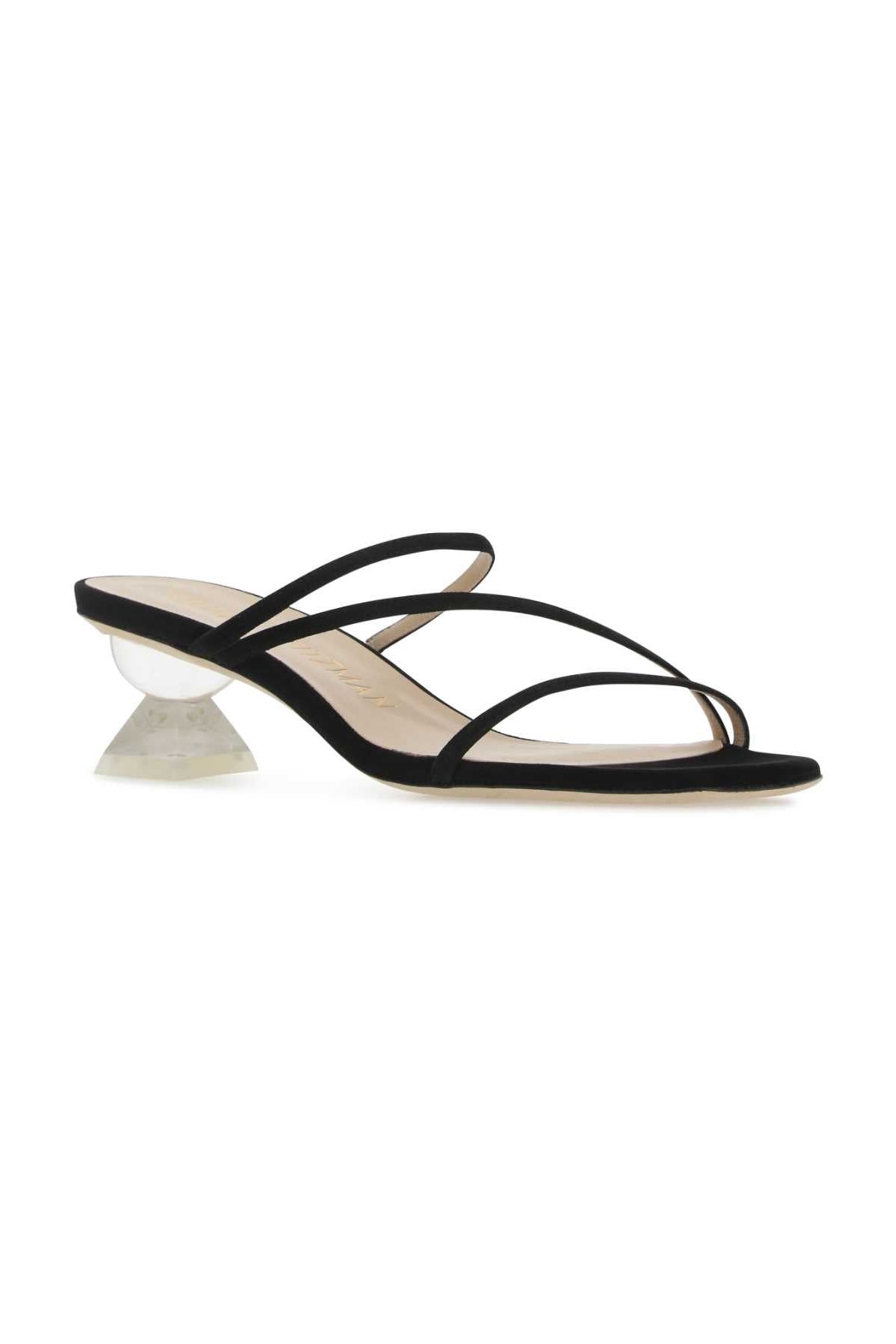 Stuart Weitzman Lucite Sculpt Mule — Black, view 2