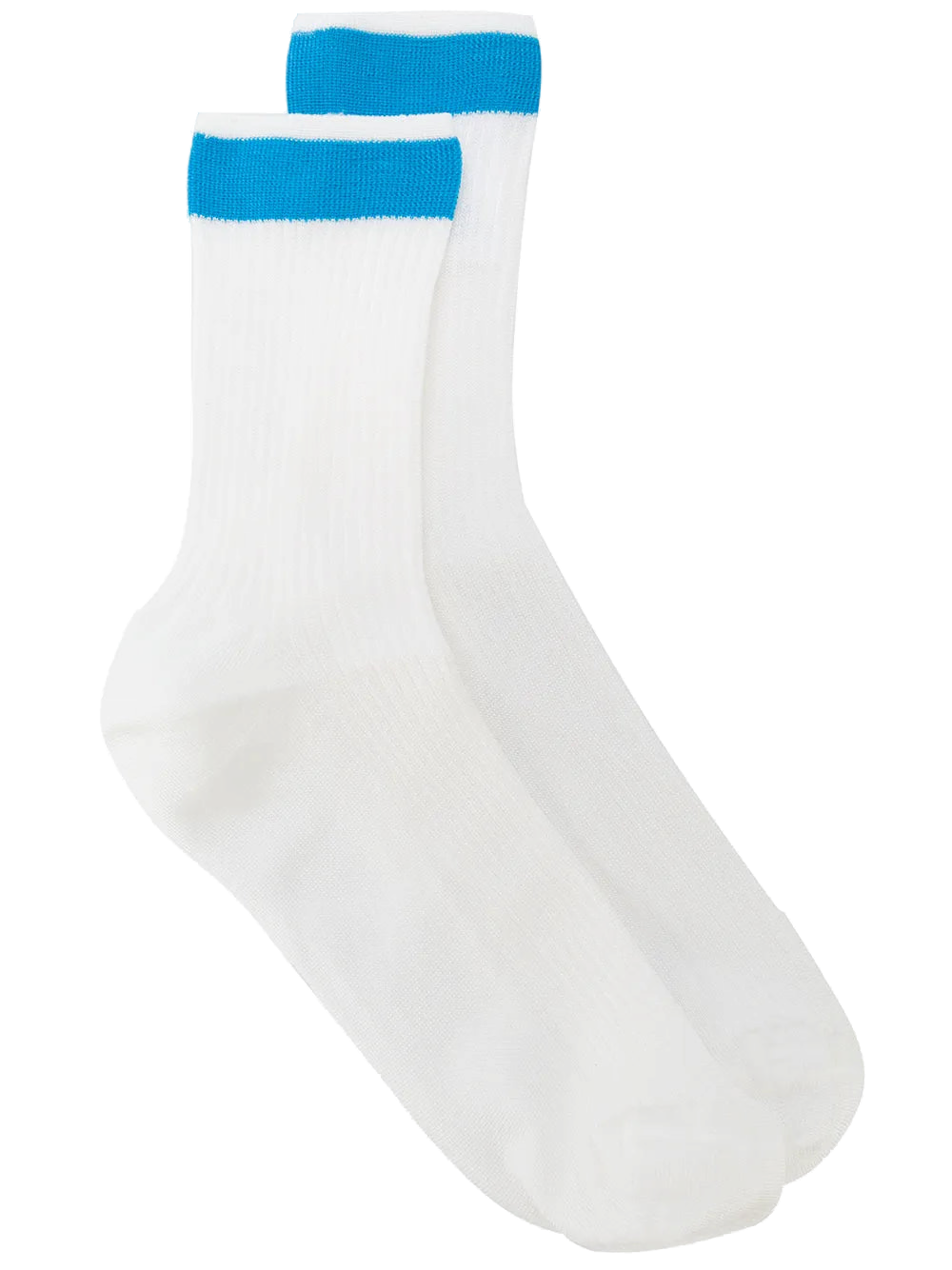 Valentino Silk Blend Ribbed Socks — White, view 2