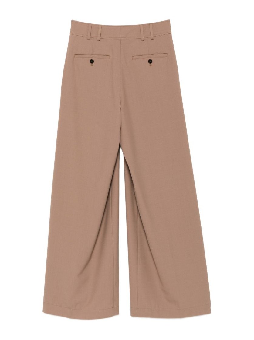 Closed Wide-Leg Wool Blend Trousers — Beige, view 2