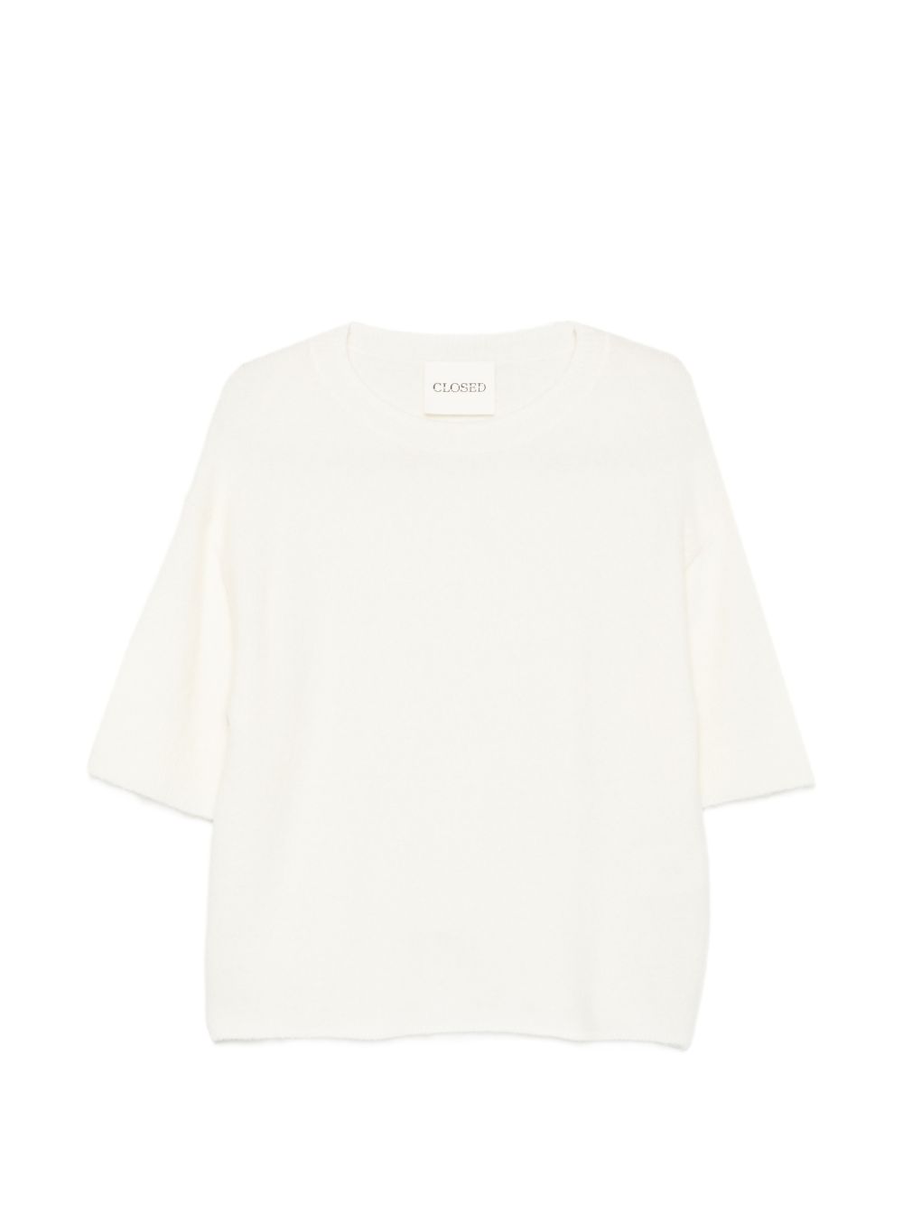 Closed Fine Knit Wool Crewneck Sweater — Cream by Closed