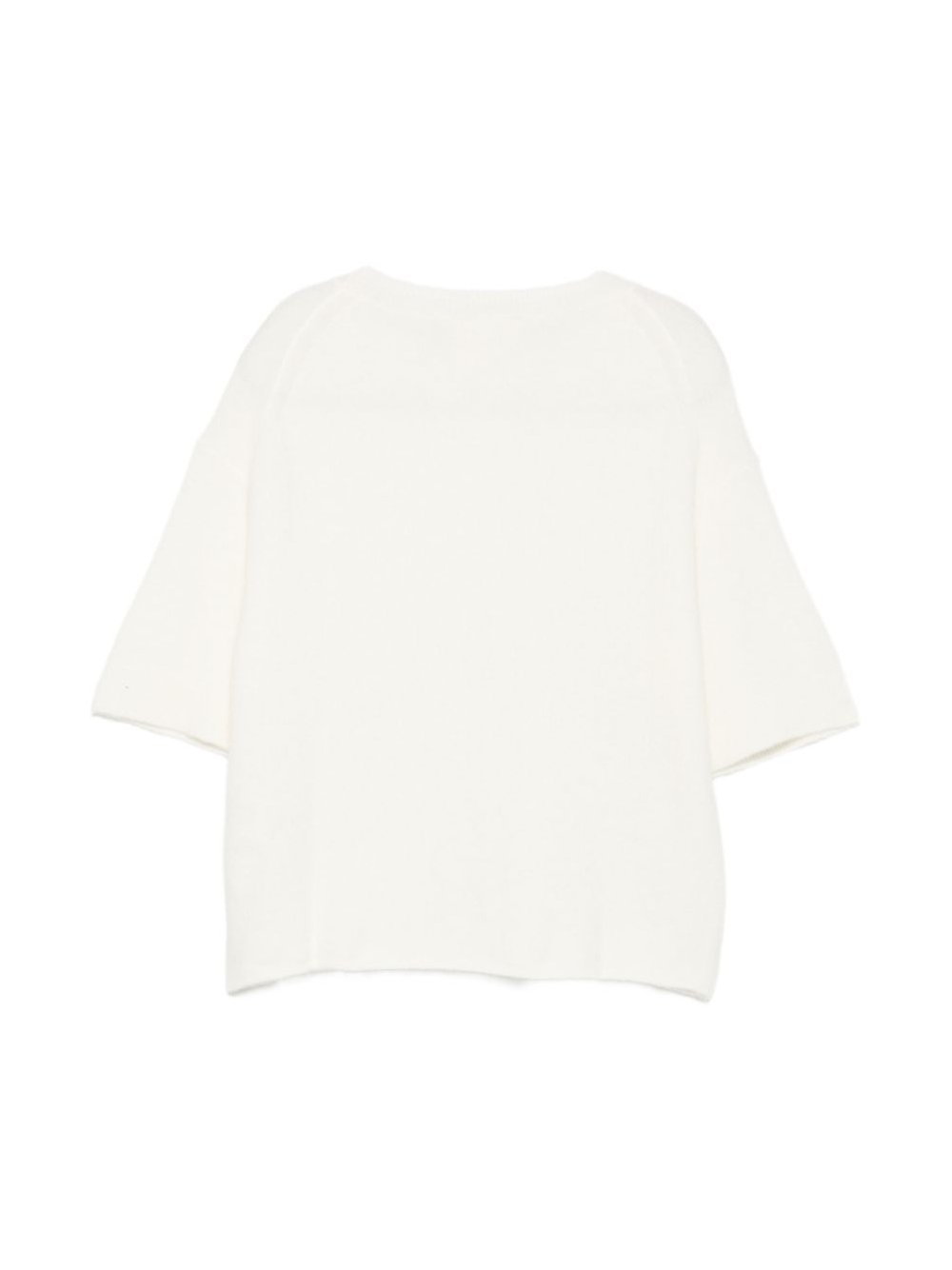 Closed Fine Knit Wool Crewneck Sweater — Cream, view 2