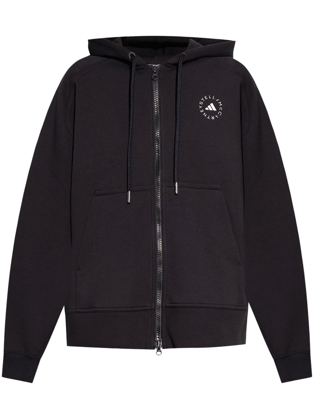 Adidas By Stella McCartney Logo-Embroidered Cotton Hoodie — Black by Adidas By Stella Mccartney