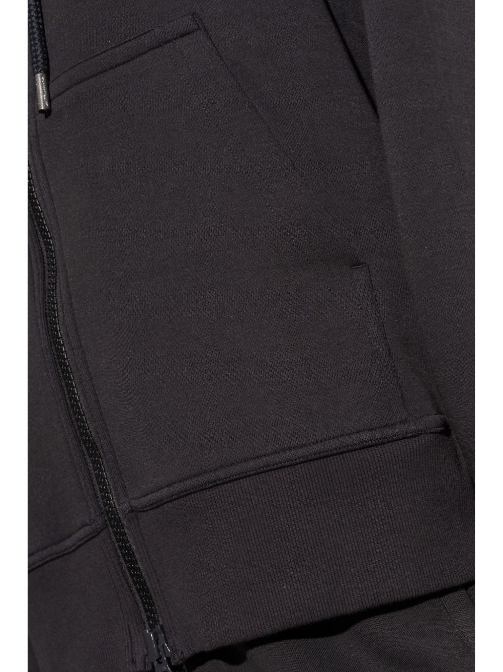 Adidas By Stella McCartney Logo-Embroidered Cotton Hoodie — Black, view 3