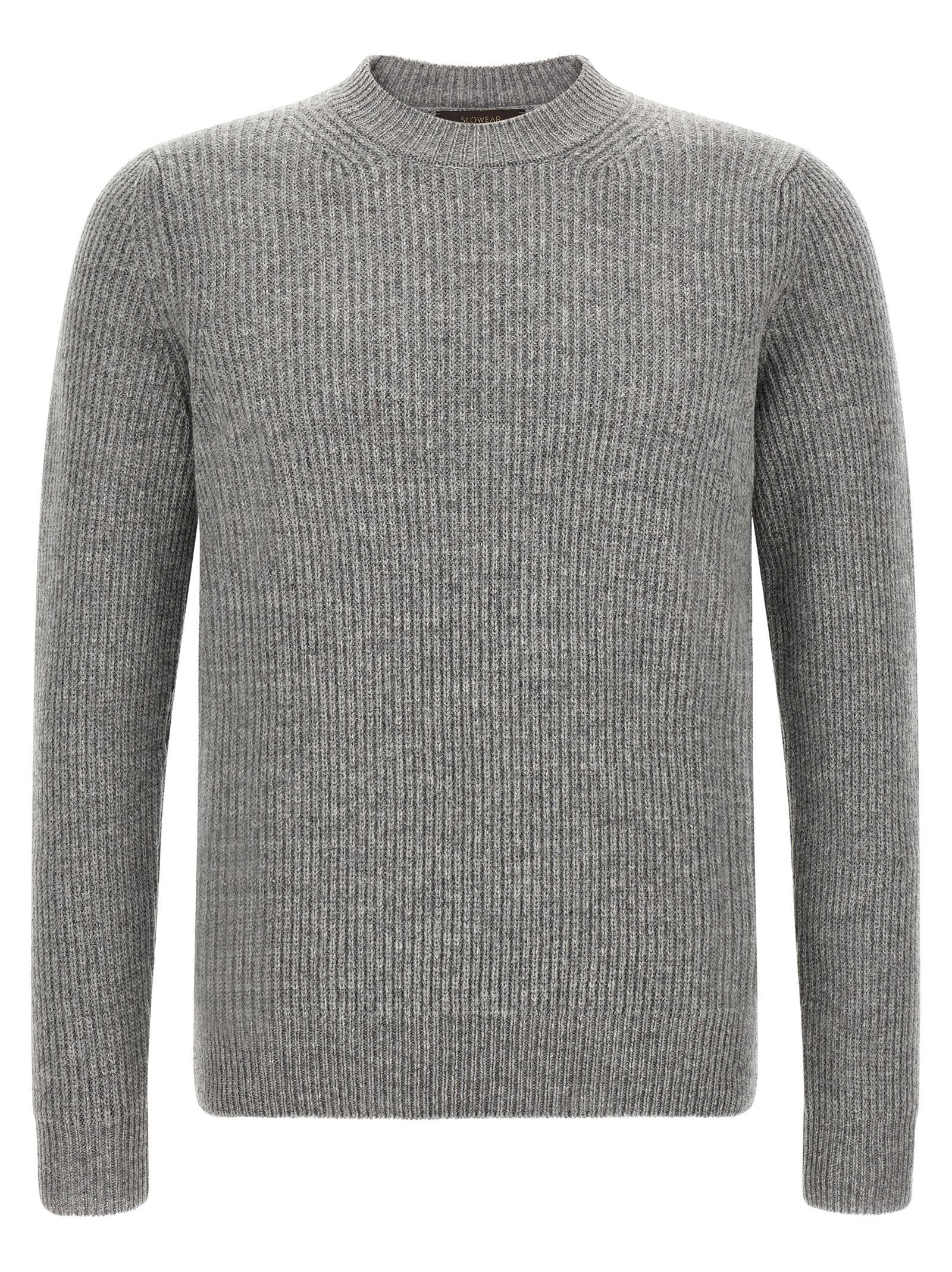 Zanone Ribbed Virgin Wool Sweater — Grey by Zanone