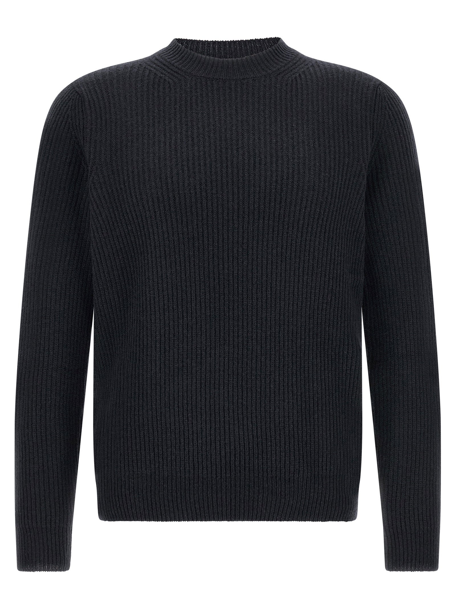 Zanone Ribbed Virgin Wool Sweater — Navy by Zanone
