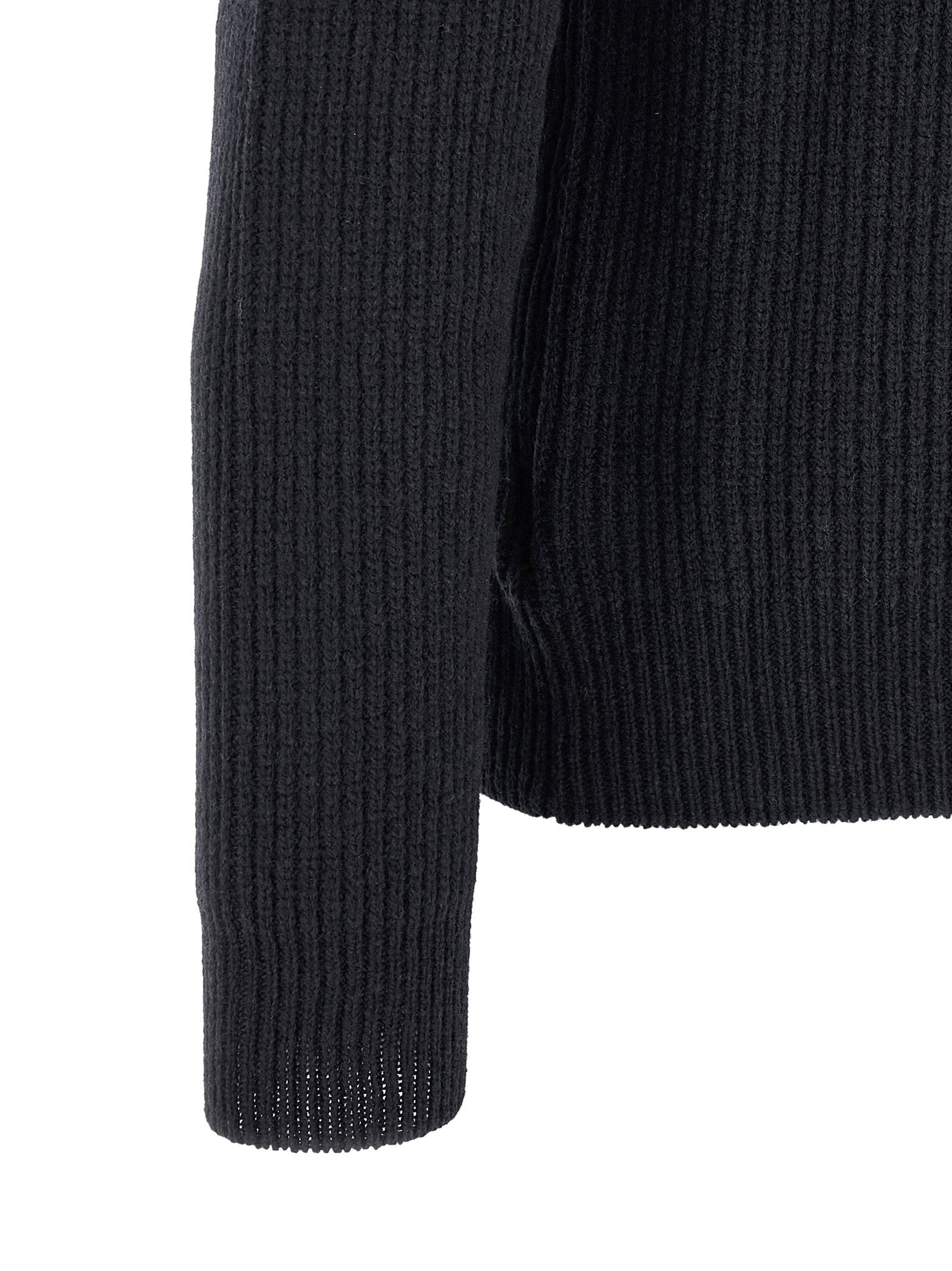 Zanone Ribbed Virgin Wool Sweater — Navy, view 4