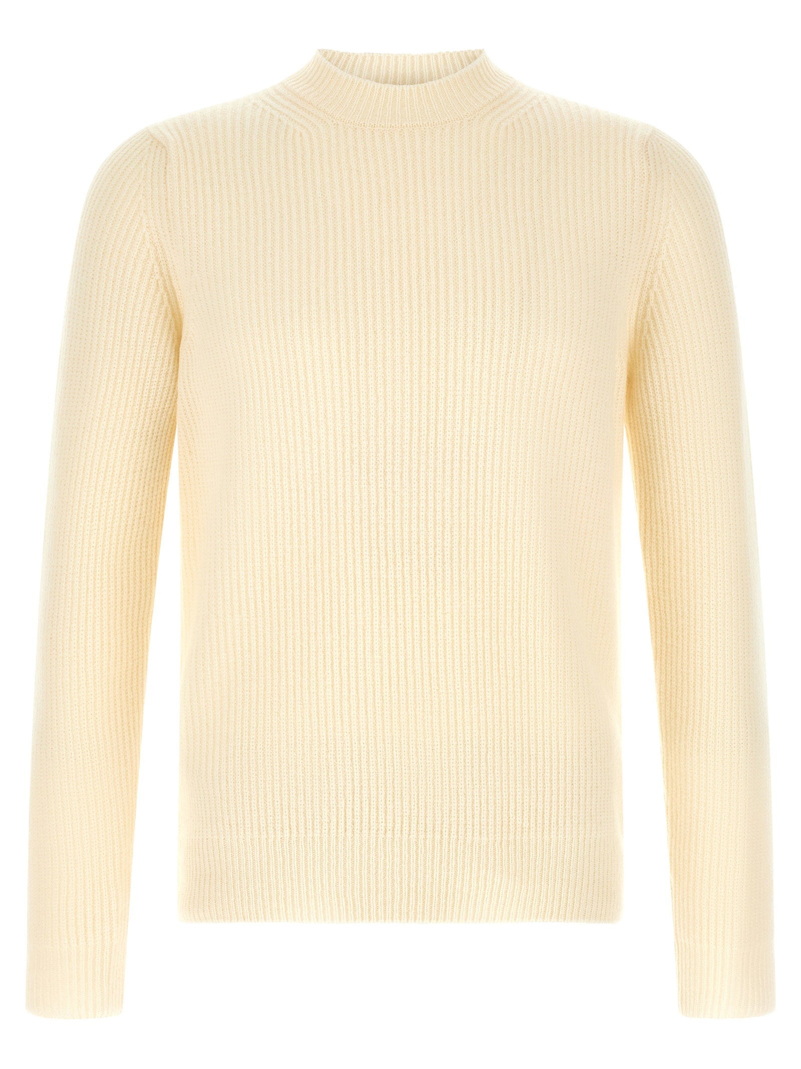 Zanone Ribbed Virgin Wool Sweater — Cream by Zanone