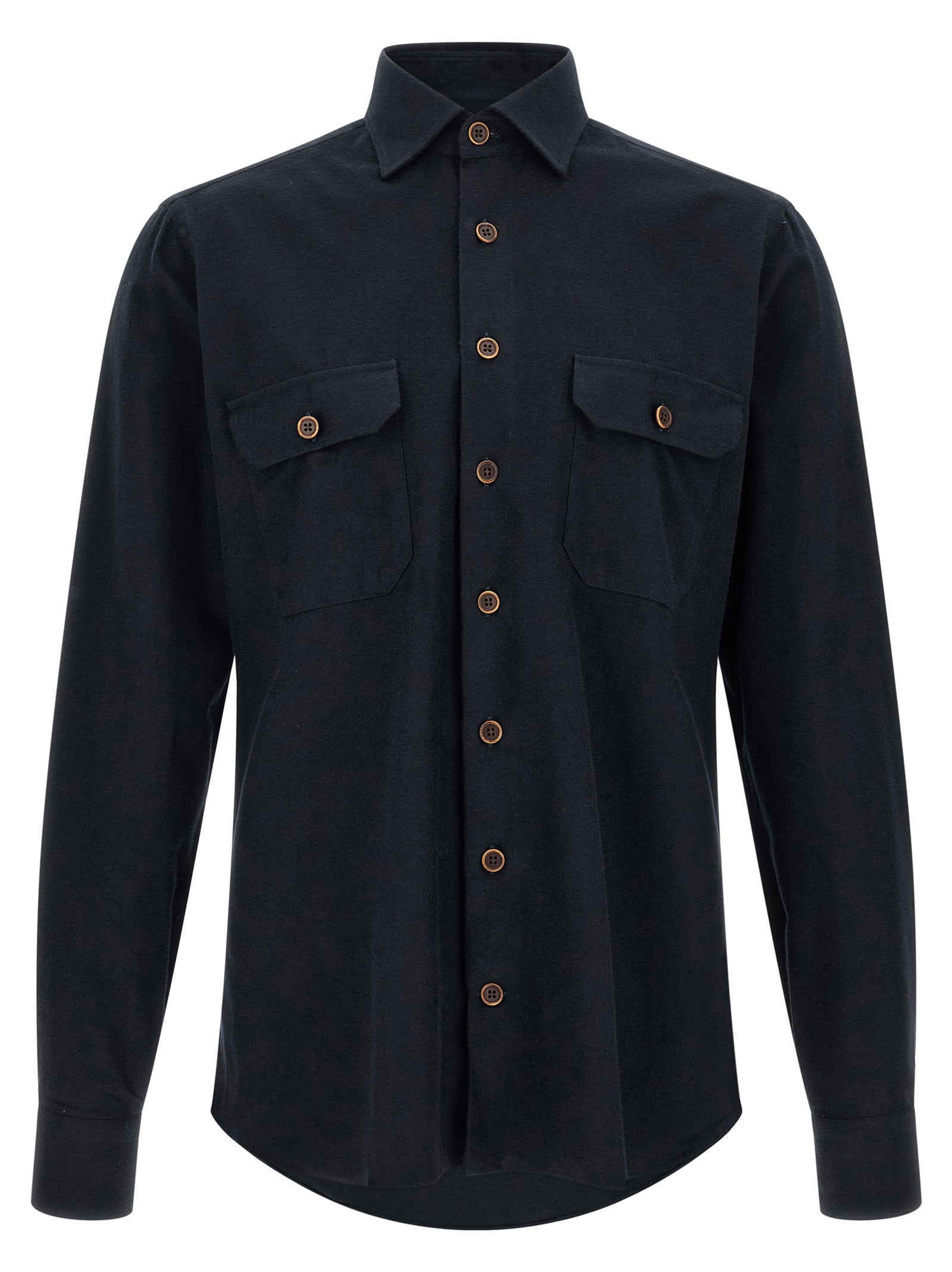 Borriello Pure Cotton Shirt — Navy by Borriello