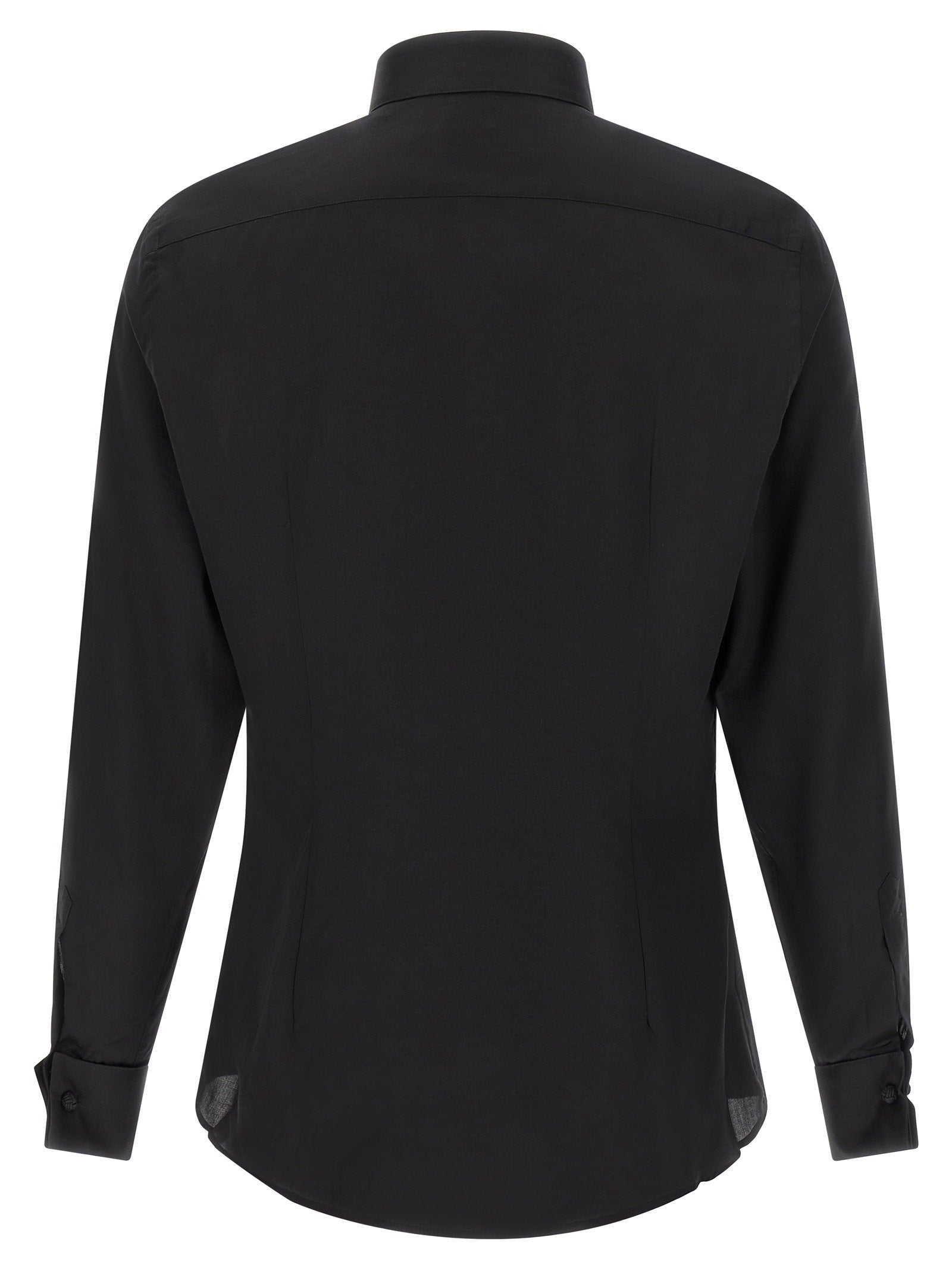 Pal Zileri Pleated Plastron Tuxedo Shirt — Black, view 2