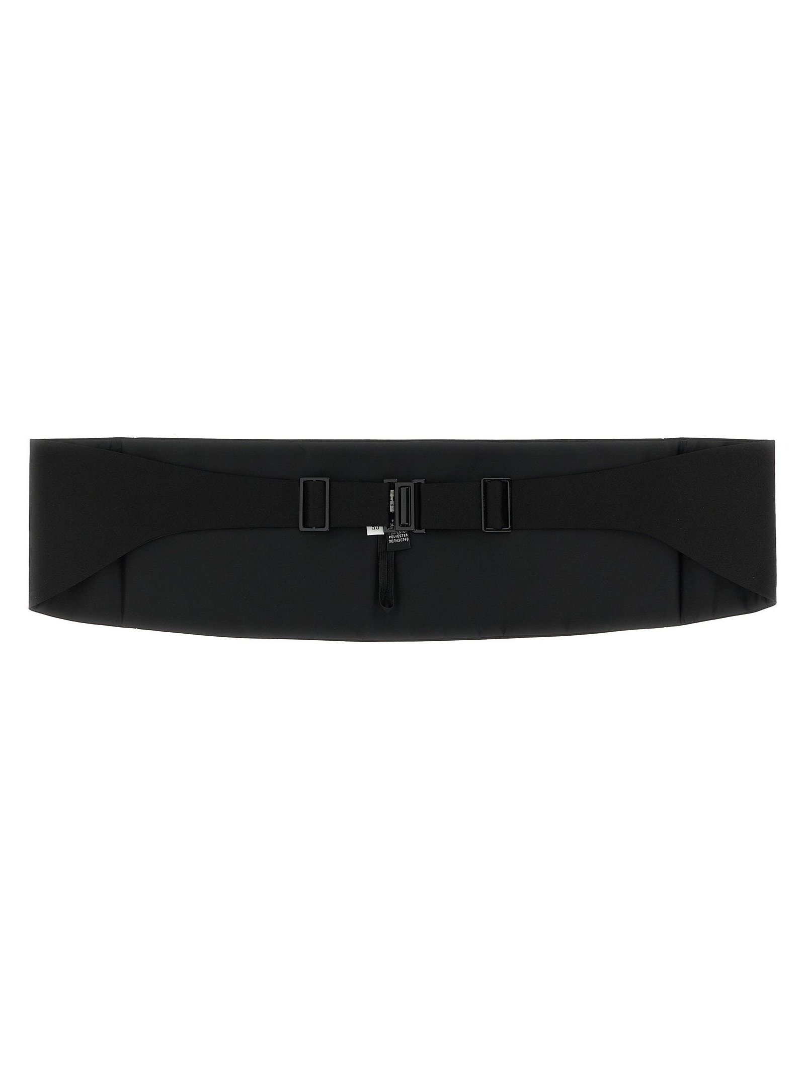 Pal Zileri Satin Tuxedo Belt — Black, view 2