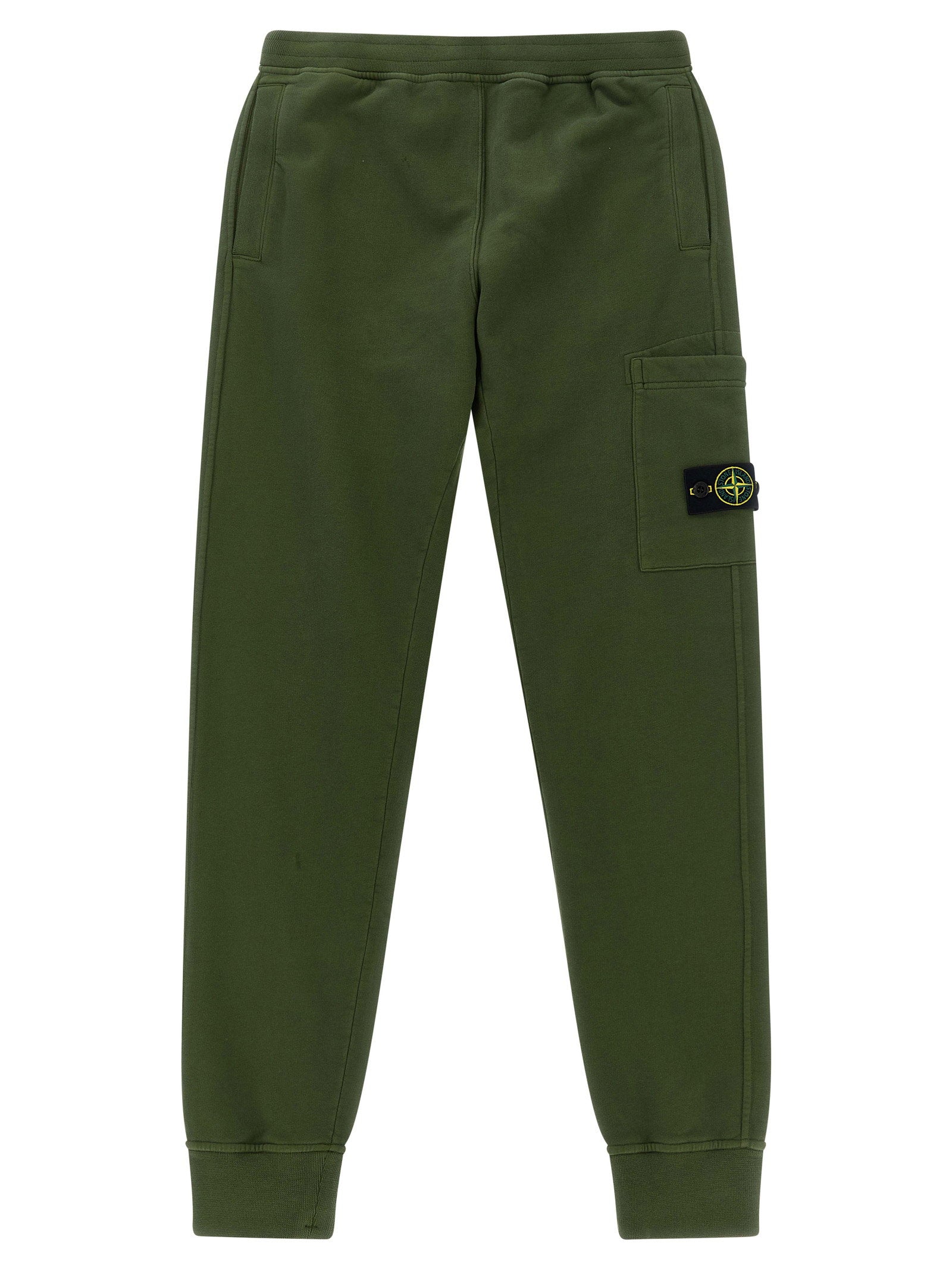 Stone Island Junior Cargo Pocket with Badge Logo Joggers — olive green by Stone Island Junior