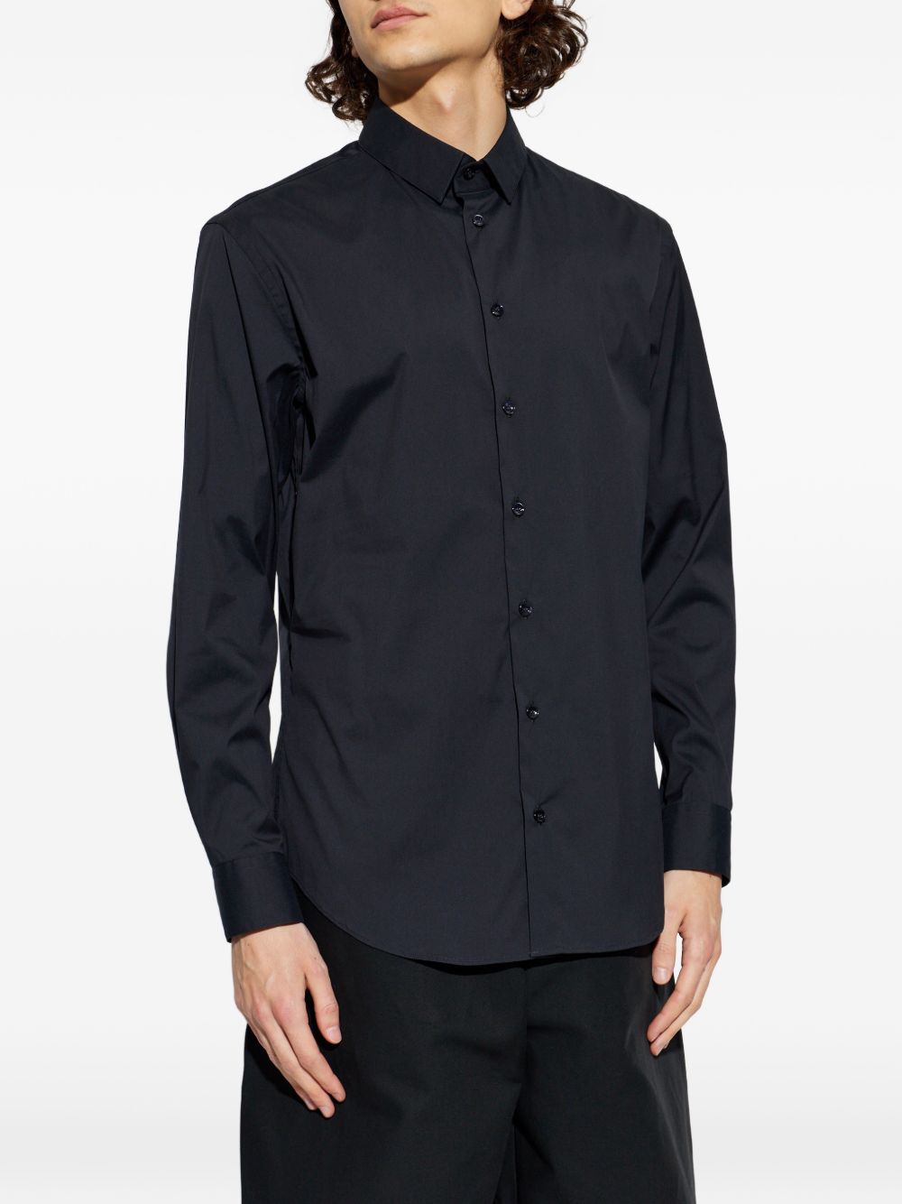 Giorgio Armani Cotton Shirt — Navy, view 3