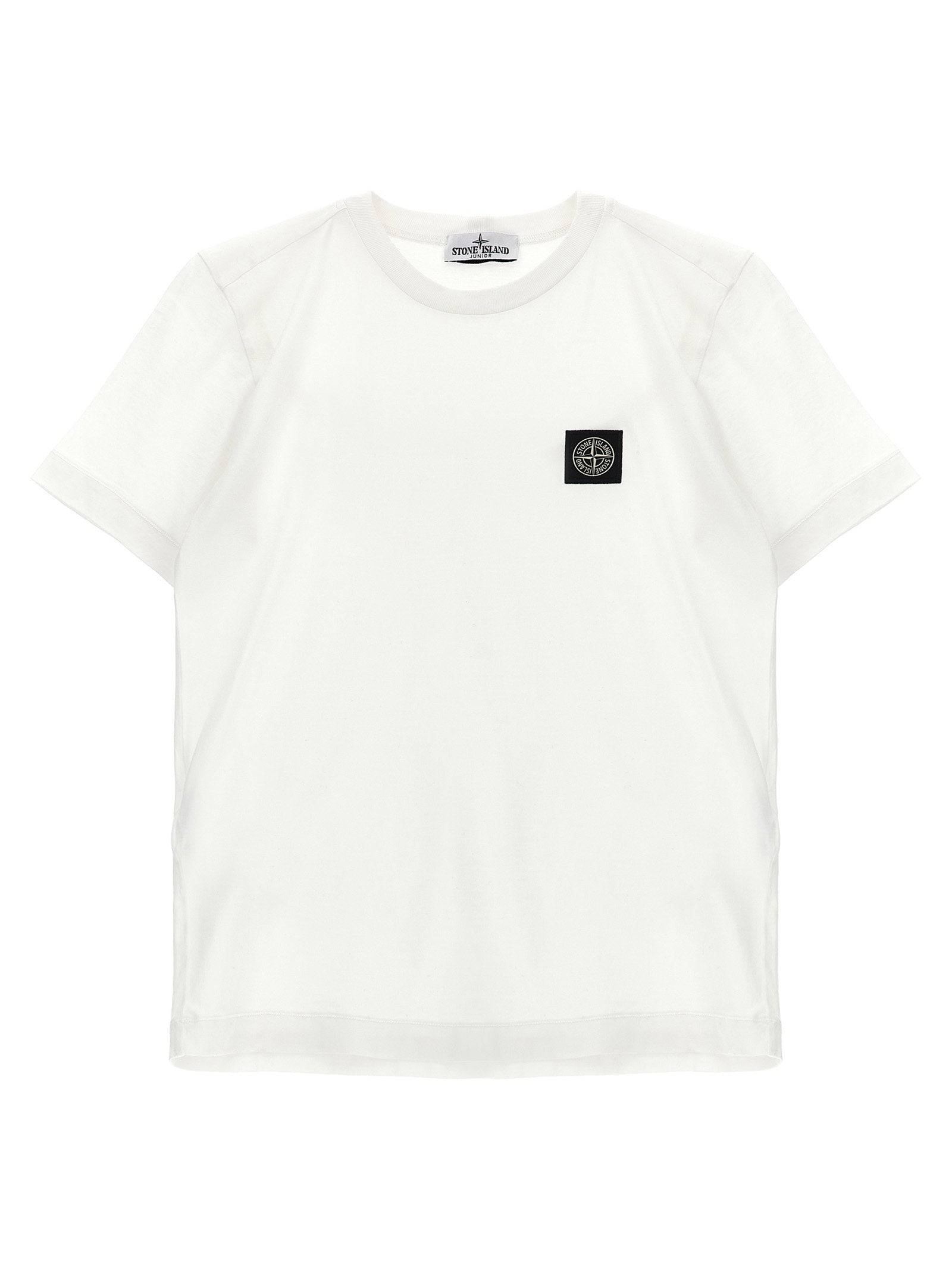 Stone Island Junior Compass Logo Patch T-Shirt — White by Stone Island Junior